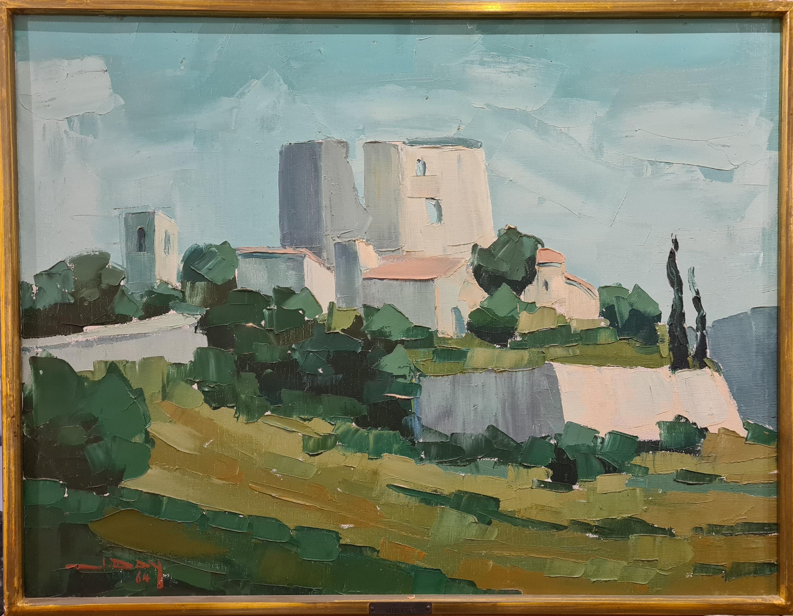 Jan Day Landscape Painting - Gréollières, Le Baou de Vence, South of France.