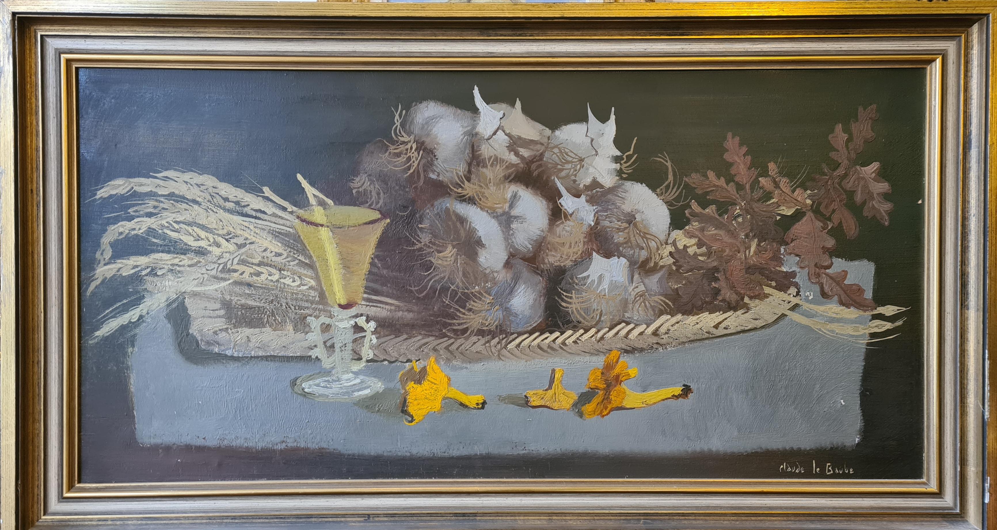 Claude Le Baube Still-Life Painting - Chanterelles, La Récolte de l'Automne, Autumn Harvest