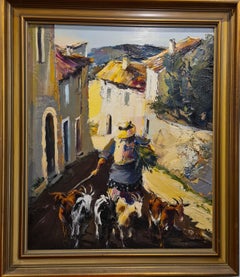 La Chevrière (the goatherder) Palette Knife Oil on Canvas.