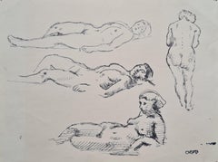 Study for femme Nue, Liggend Naakt