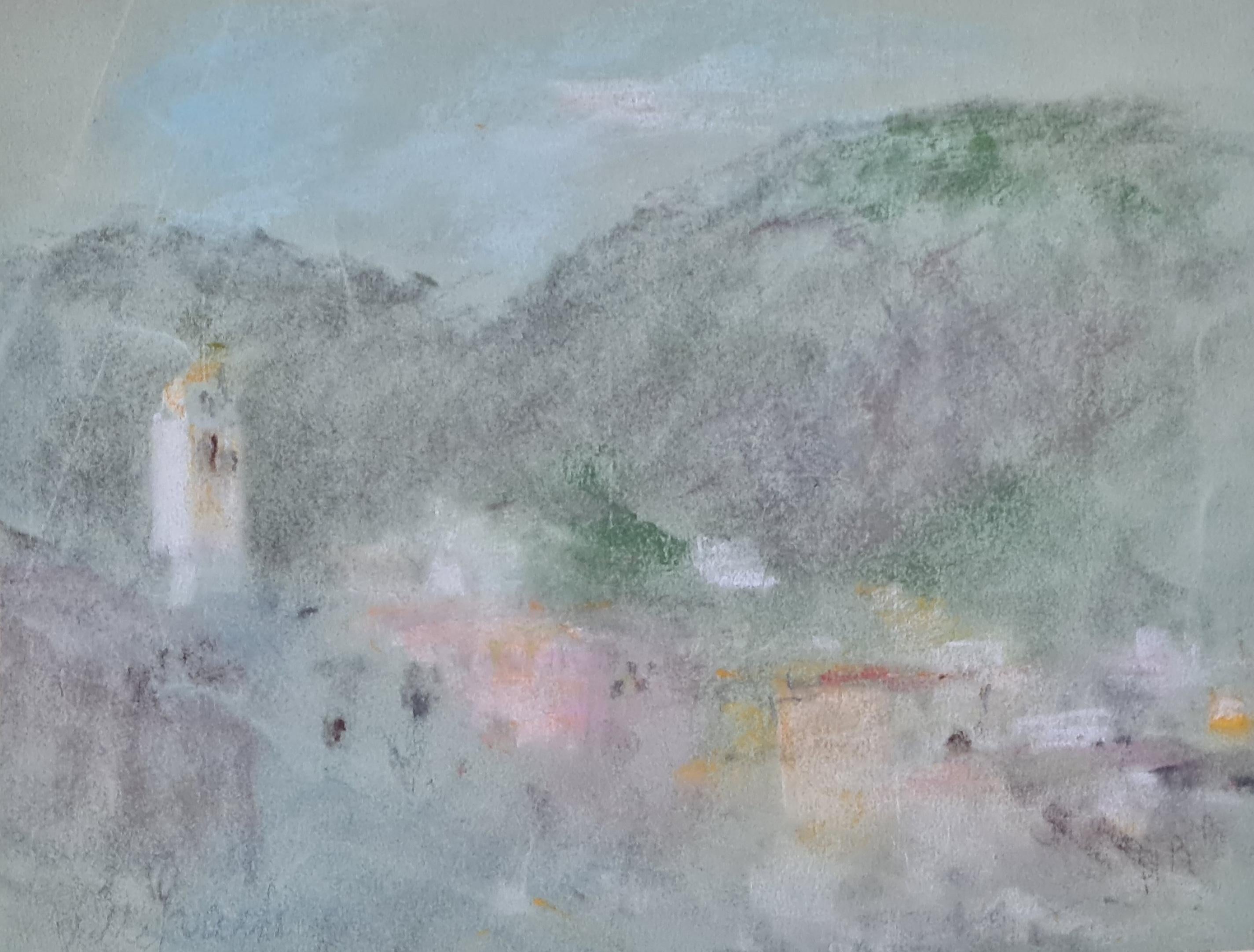 Impressionist View of Villefranche, South of France, in the style of Turner.