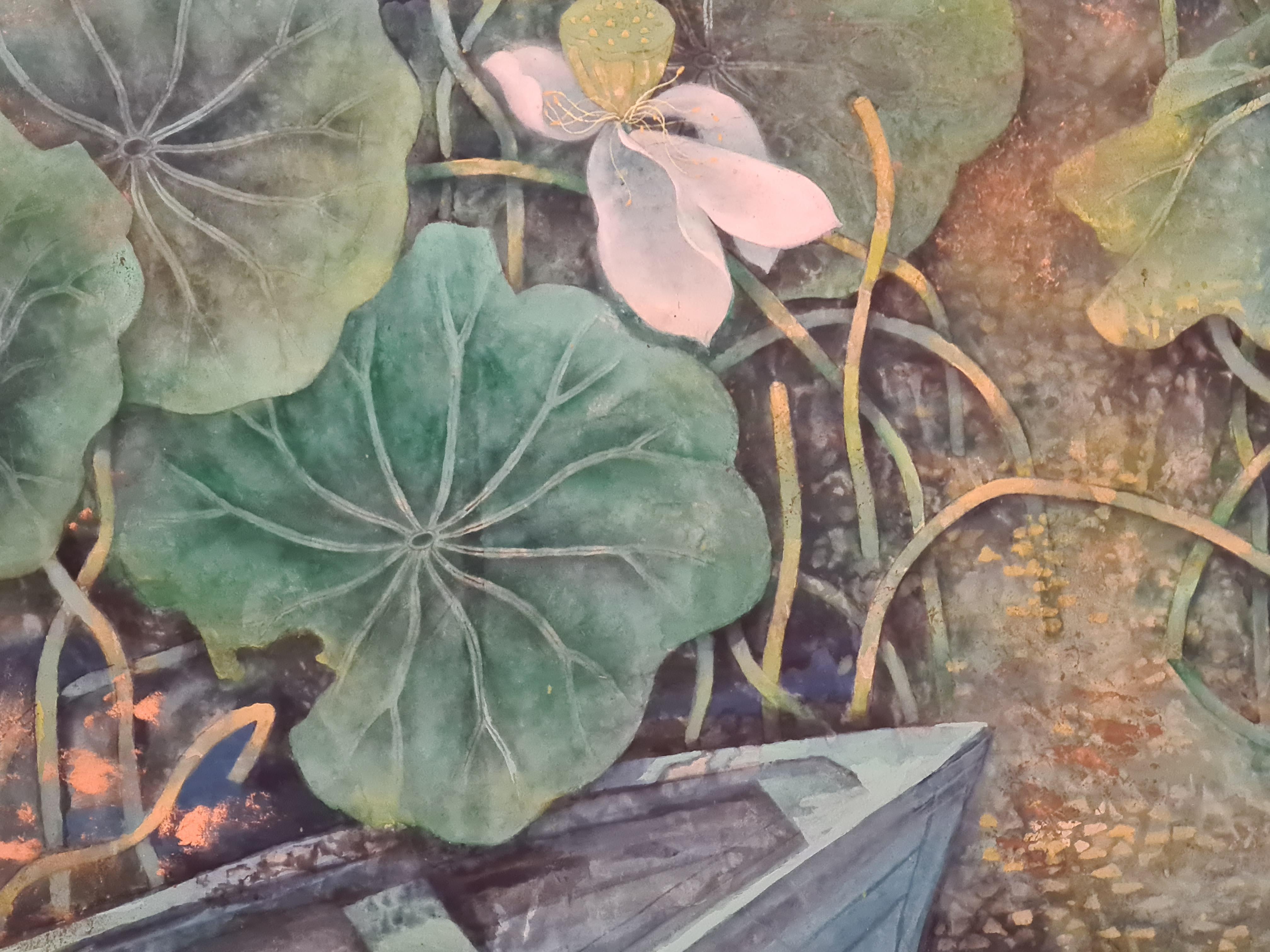 Water lillies, Hommage Zhou Dun-y,  Large Contemporary Chinese Painting on Paper 1