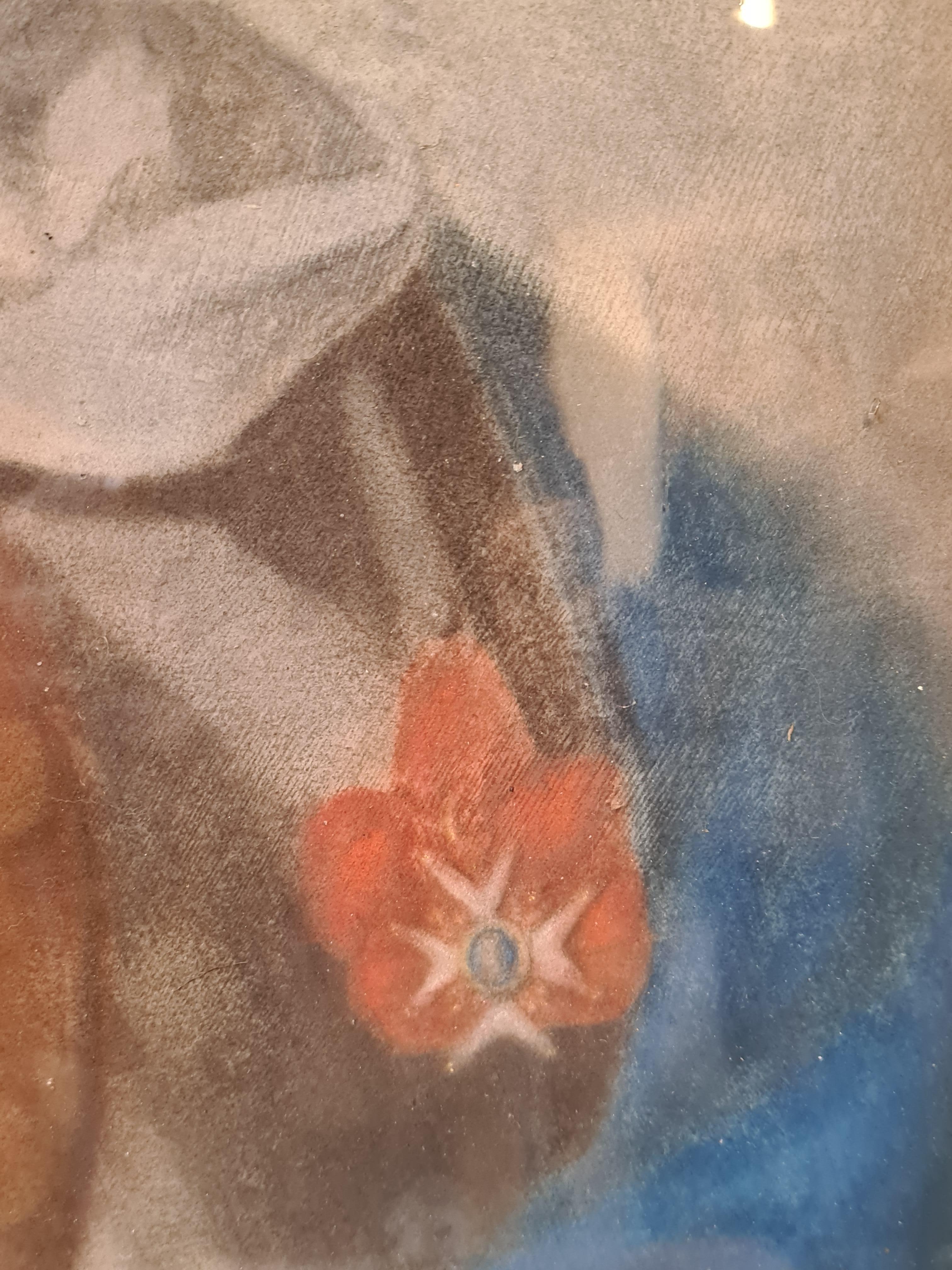 Französisches Pastellporträt eines Chevaliers des St. Louis-Ordens. im Angebot 1