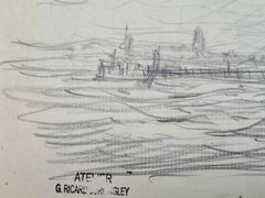 Paquebot à Boulogne Sur Mer, late 19th Century French Marine Drawing