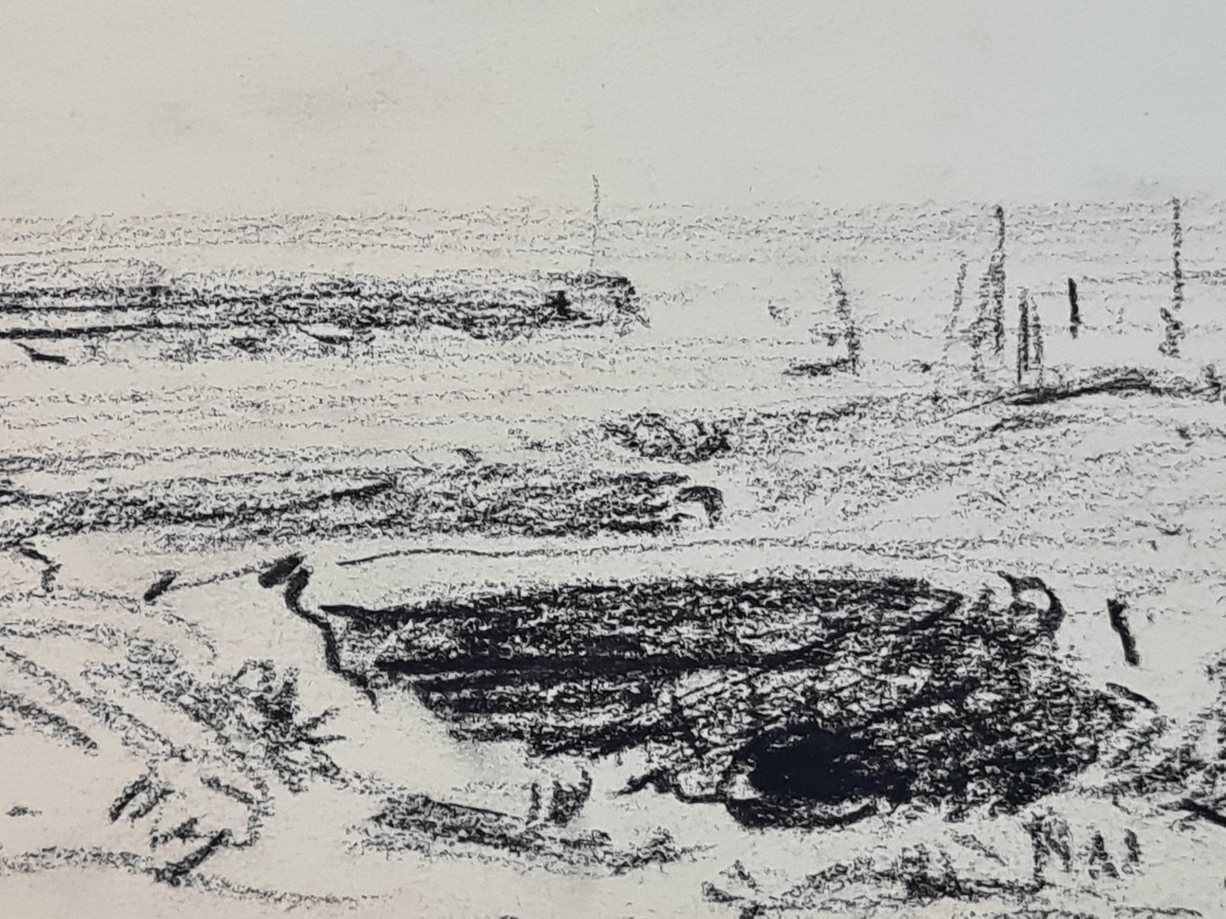 Locmaria, Île de Groix, Late 19th Century French Marine Drawing 4