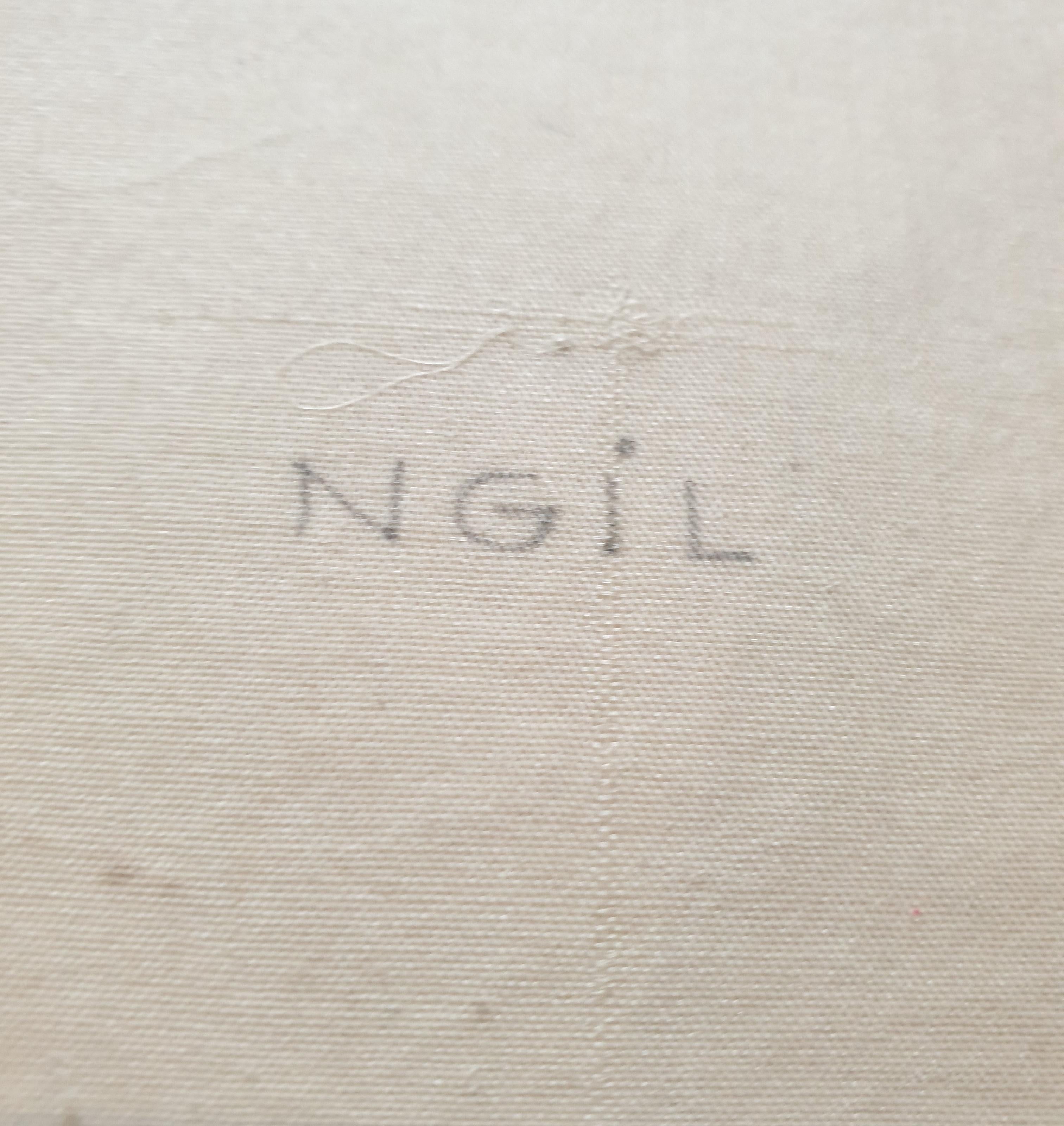 Watercolour on handmade paper of a 'Ngil' mask applied to Vélin d'Arches paper by French artist La Roche Laffitte. Titled to the centre and signed by the artist to the left.

A beautifully observed and detailed study of a 'Ngil' mask in light