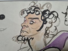 The Beauties and the Beast, Original Watercolour Study of Theatrical Characters