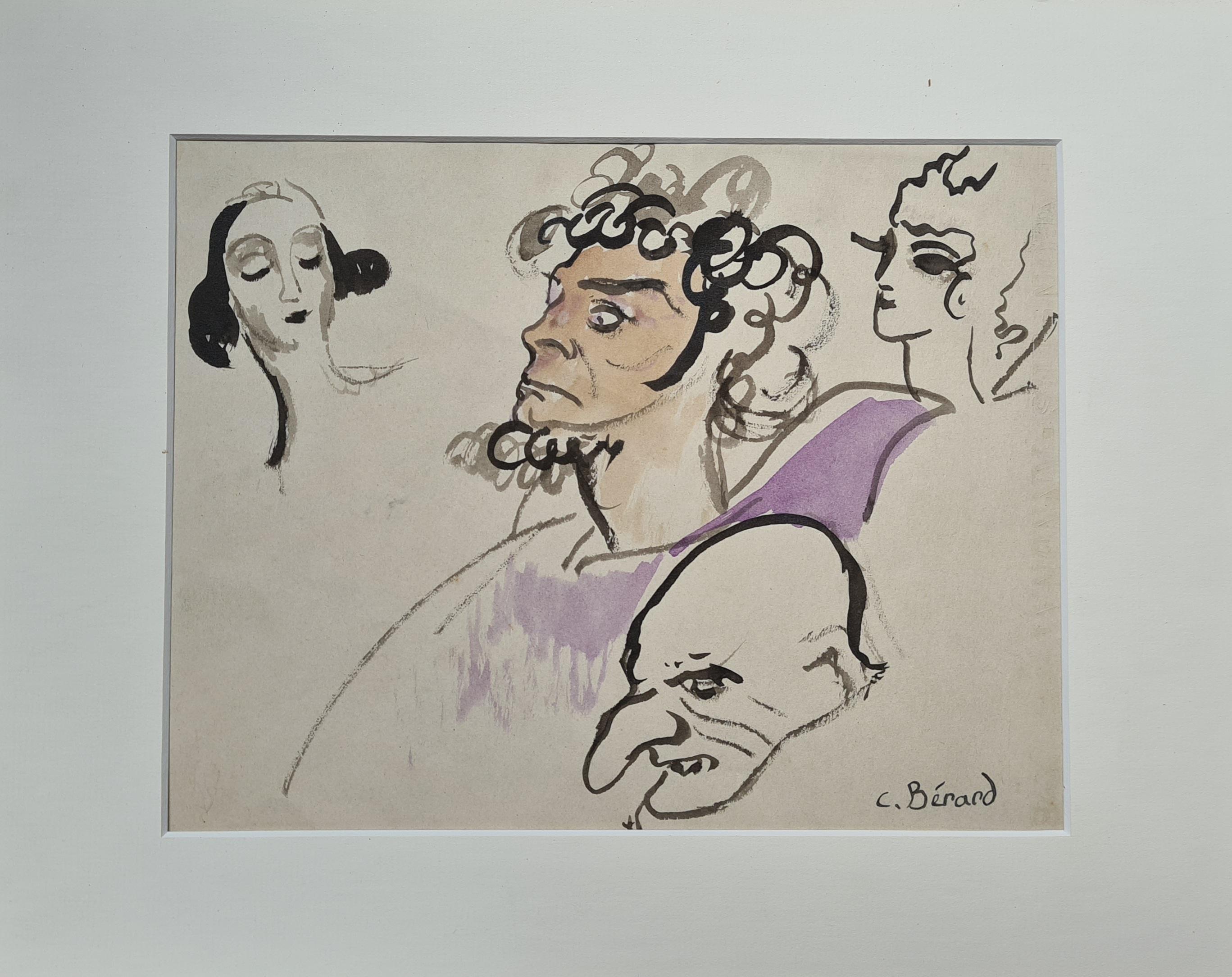 The Beauties and the Beast, Original Watercolour Study of Theatrical Characters 9