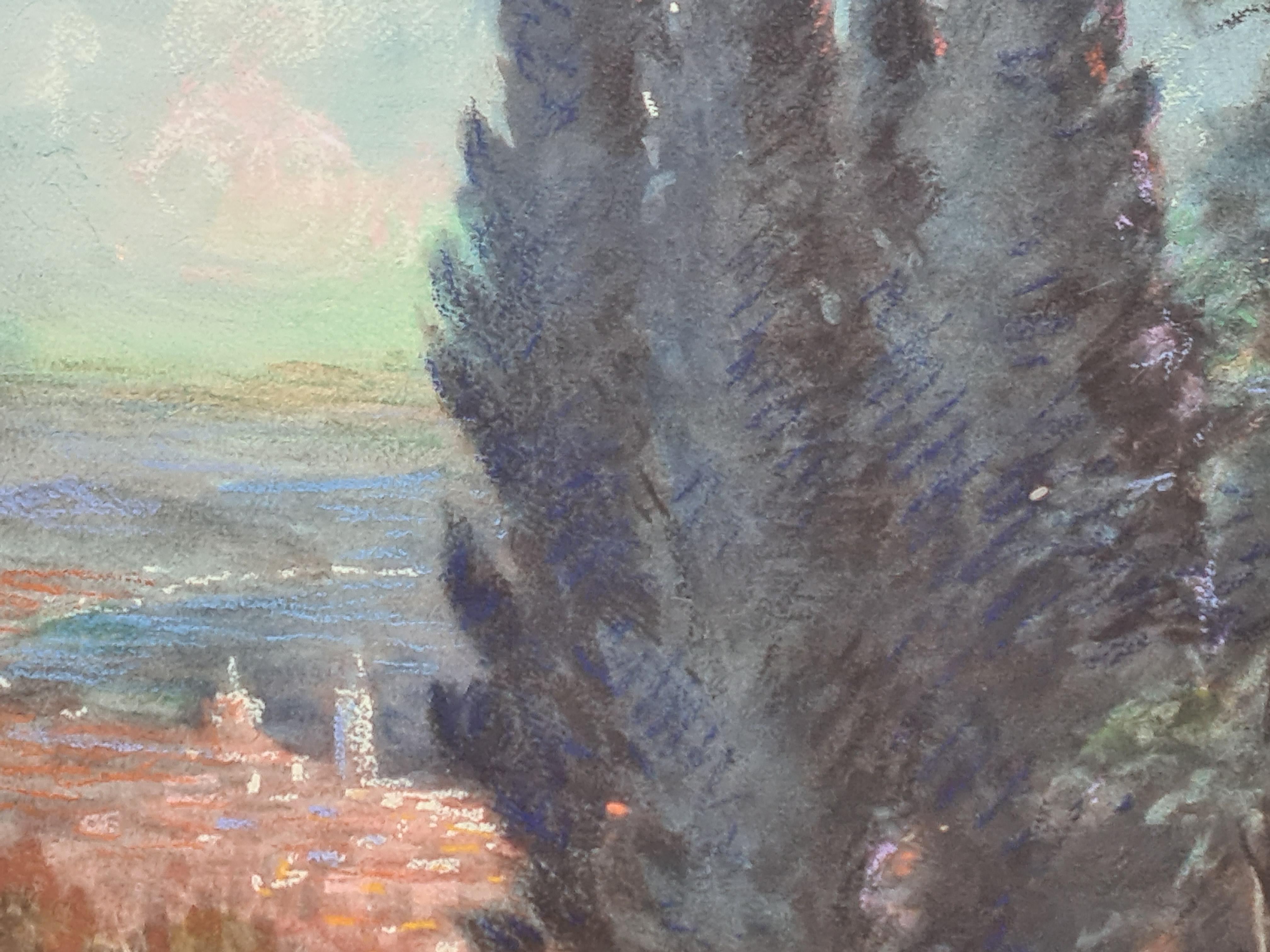 Les Hauters de Nice, French Impressionist Pastel of the Cote d'Azur 6