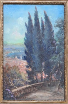 Les Hauters de Nice, French Impressionist Pastel of the Cote d'Azur