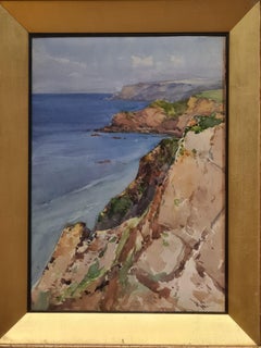 Early 20th Century Watercolor on Paper. The Jurassic Coast, Dorset.