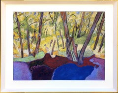  Fauvist Provençal Forest Scene, 'Into the Forest', Pastel on Paper.