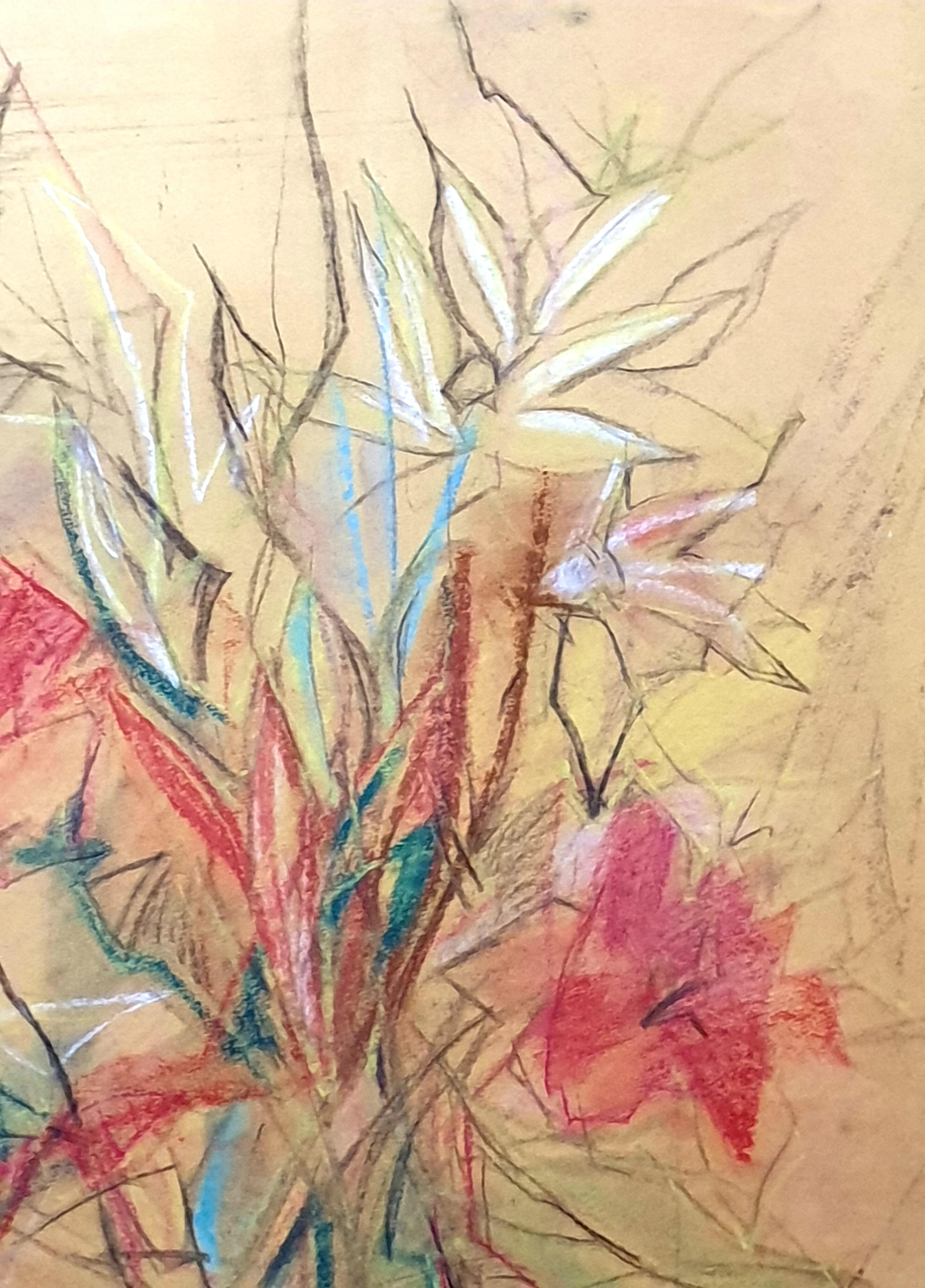 Expressionist Mid-Century Still Life of Flowers in a Vase. For Sale 1
