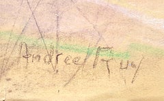 Expressionist Mid-Century Still Life of Flowers in a Vase.