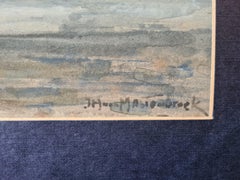 Impressionist View of The Leuvehaven in the Port of Rotterdam, Dutch Watercolour