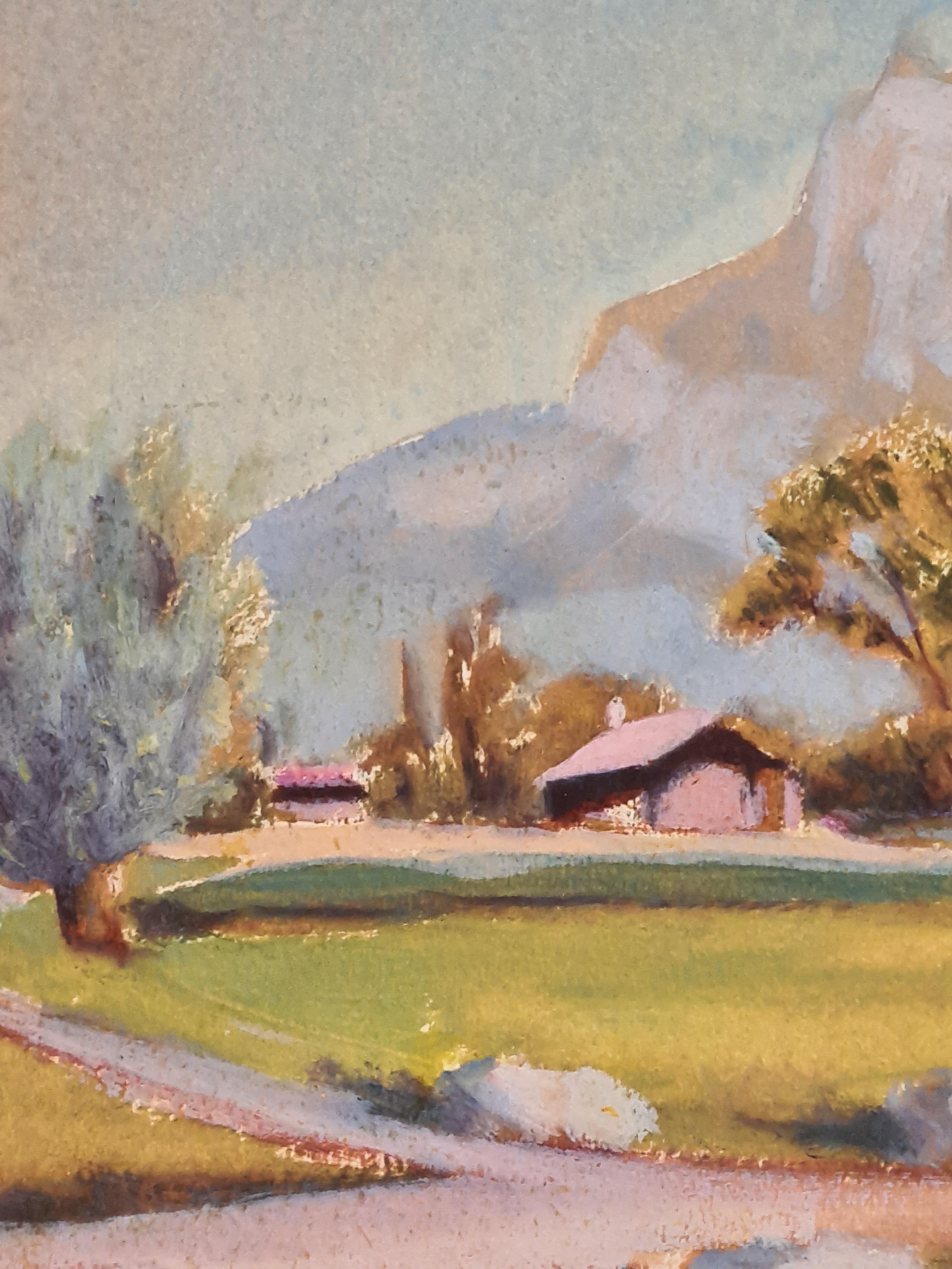 1930's French Barbizon School Landscape - Art by Henri Clamen