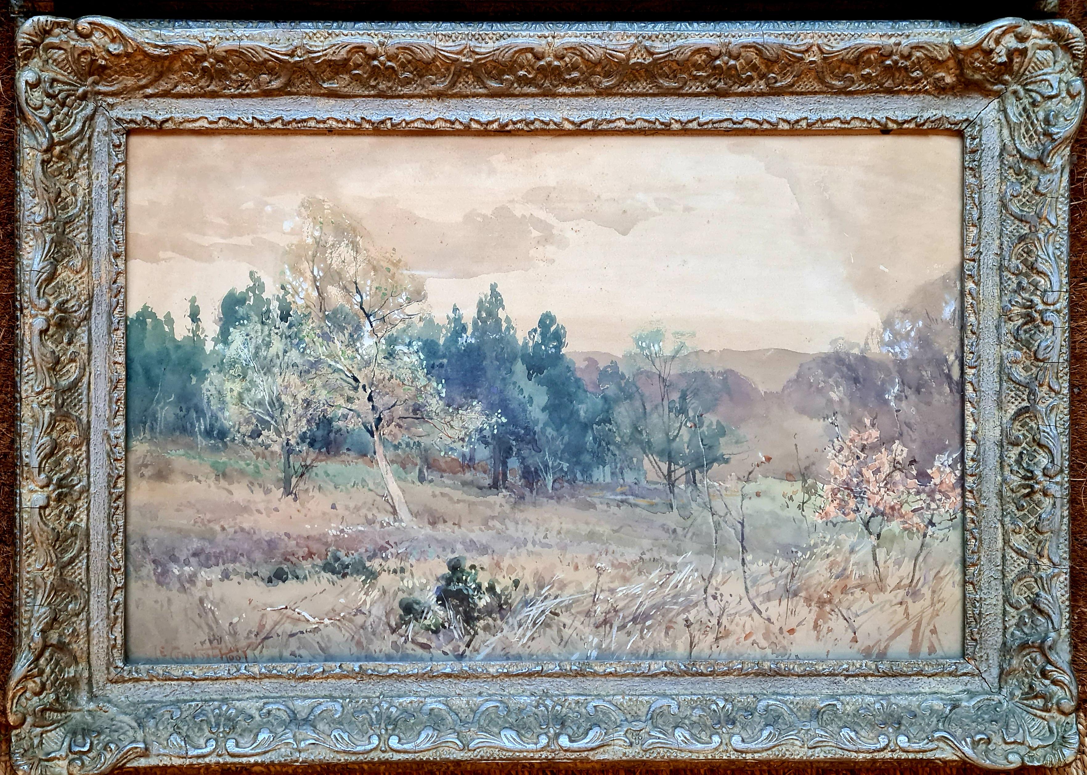 Ein Paar impressionistische Aquarell-Landschaften, Frühjahr und Herbst (Impressionismus), Art, von J E Compton Keel