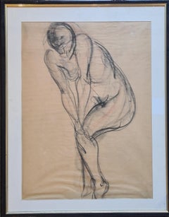 Männlicher Akt, Pastell- und Chalkstudie für eine Skulptur