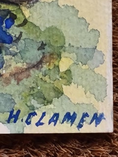 1930s French Impressionist Watercolour of a River Running in Mountain Landscape