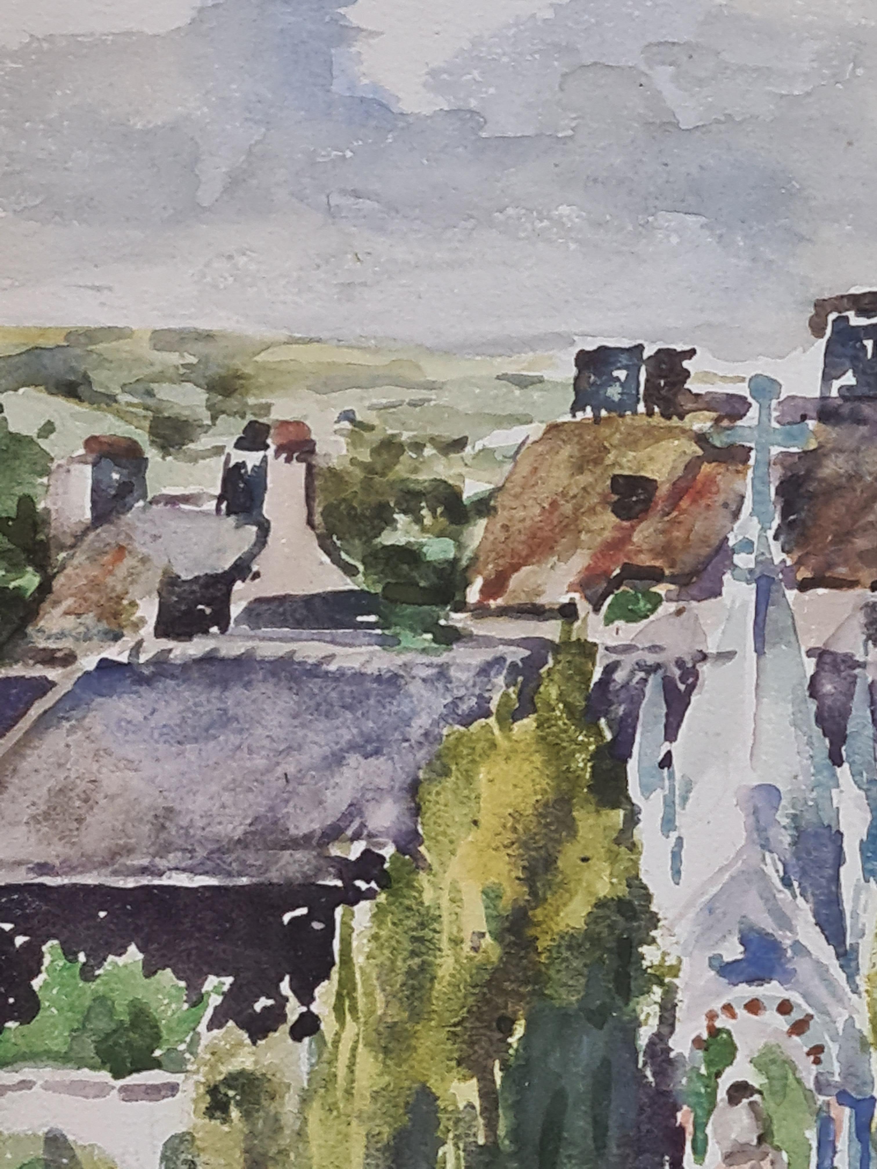 French Impressionist Watercolour of a View from a Window 2