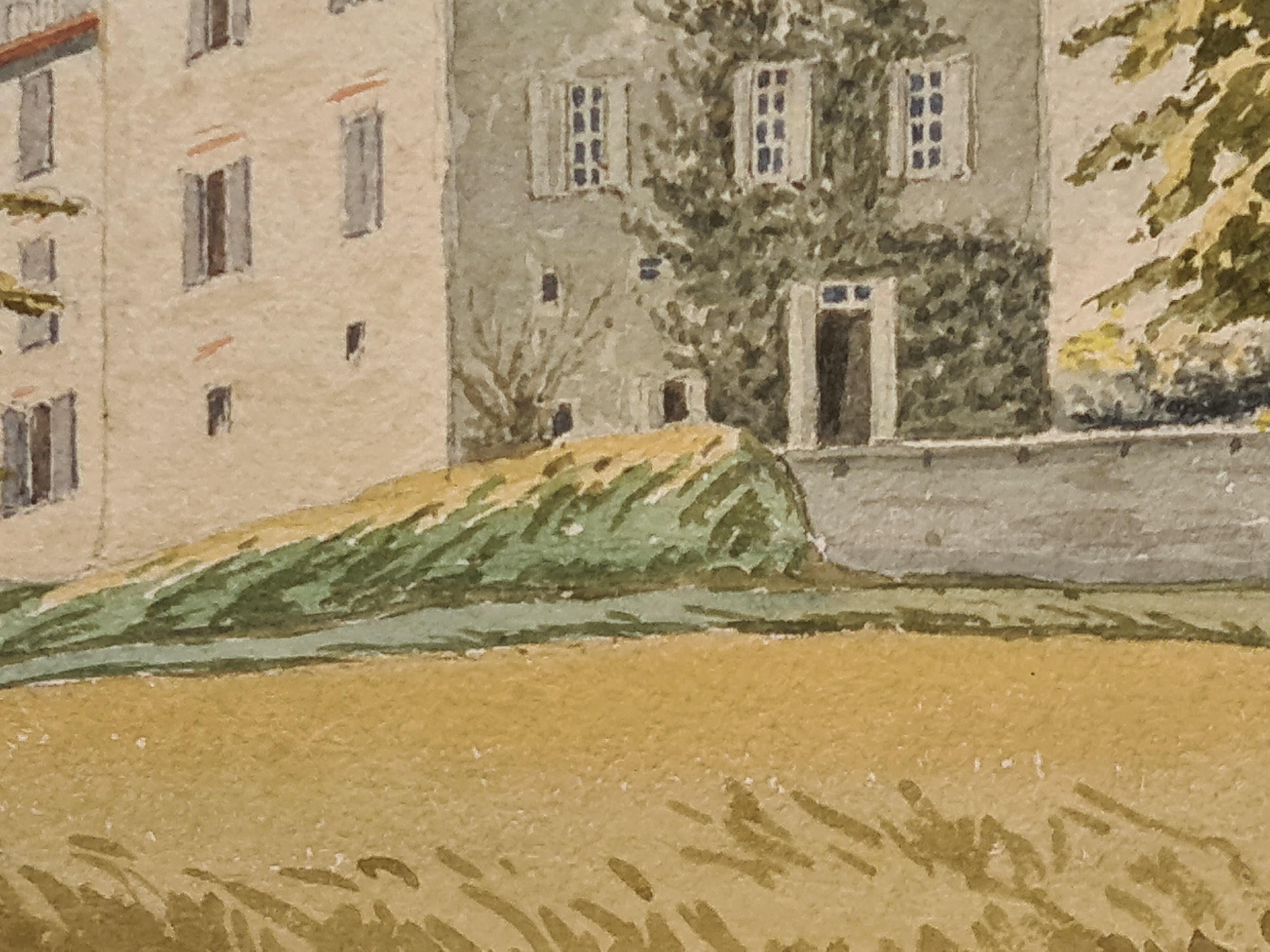 1930's French Barbizon School View of a Chateau in a Park Landscape For Sale 3