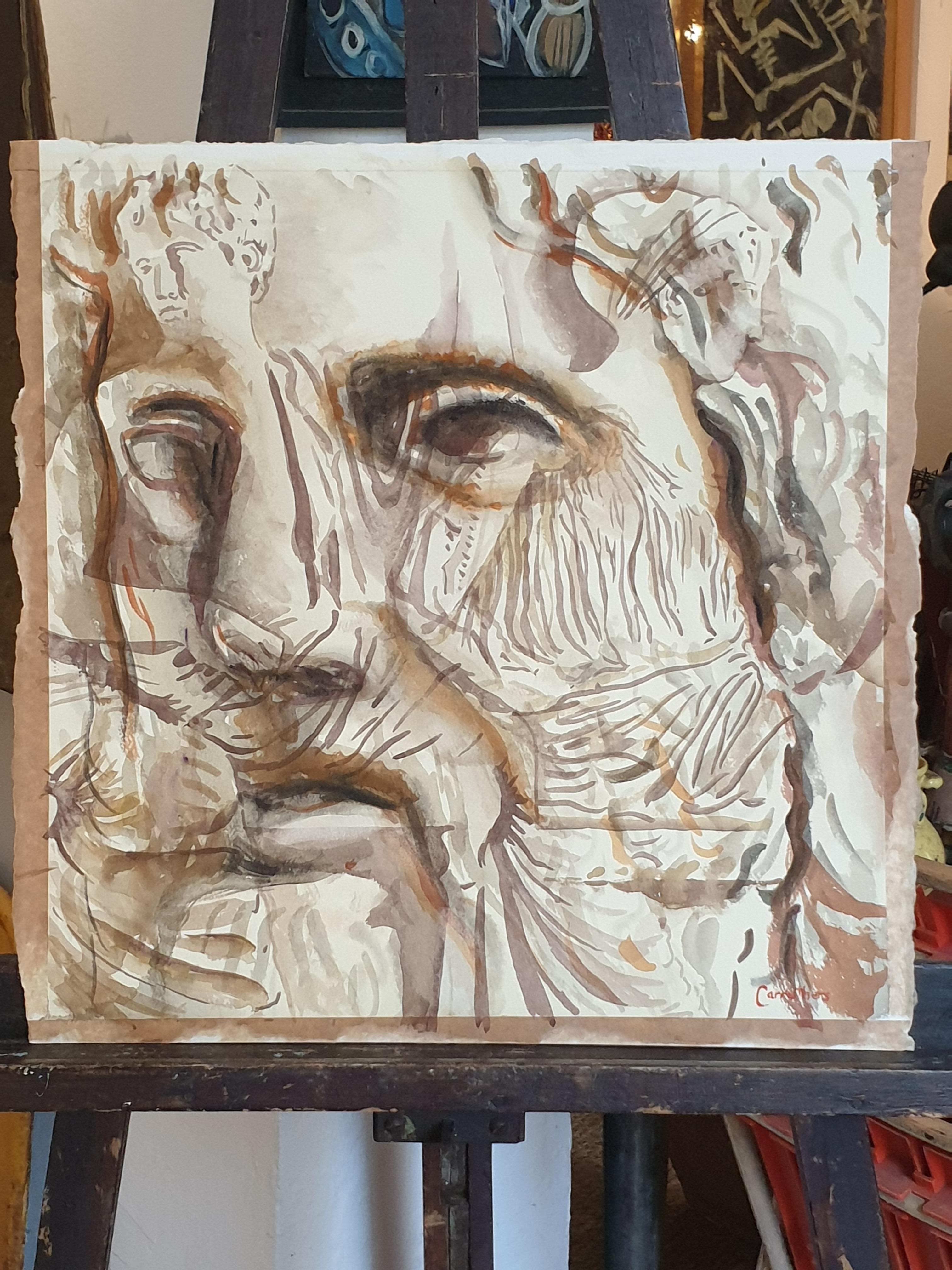 Gouache y acuarela sobre papel de finales del siglo XX. Dioses griegos'. 9