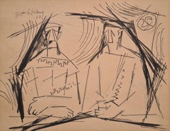 Dessin scandinave du milieu du siècle dernier de « La conversation »