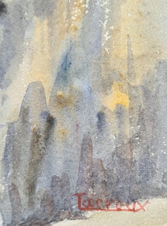 1930s French Impressionist Watercolour, The Rooftops.