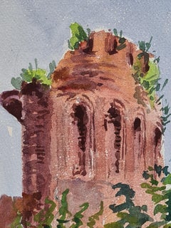 1930s Barbizon School Watercolour of La Roccebella, Southern Italy