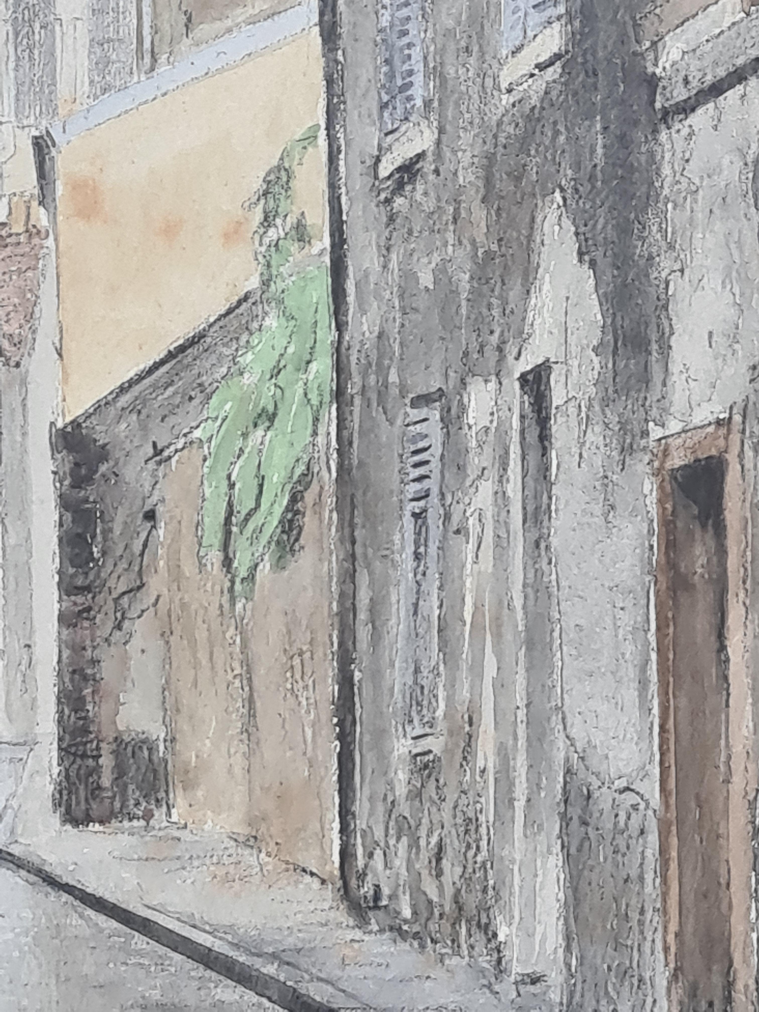Rue St Rustique, Montmartre et Basilique du Sacré-Cœur, Paris. Aquarelle et encre. en vente 2