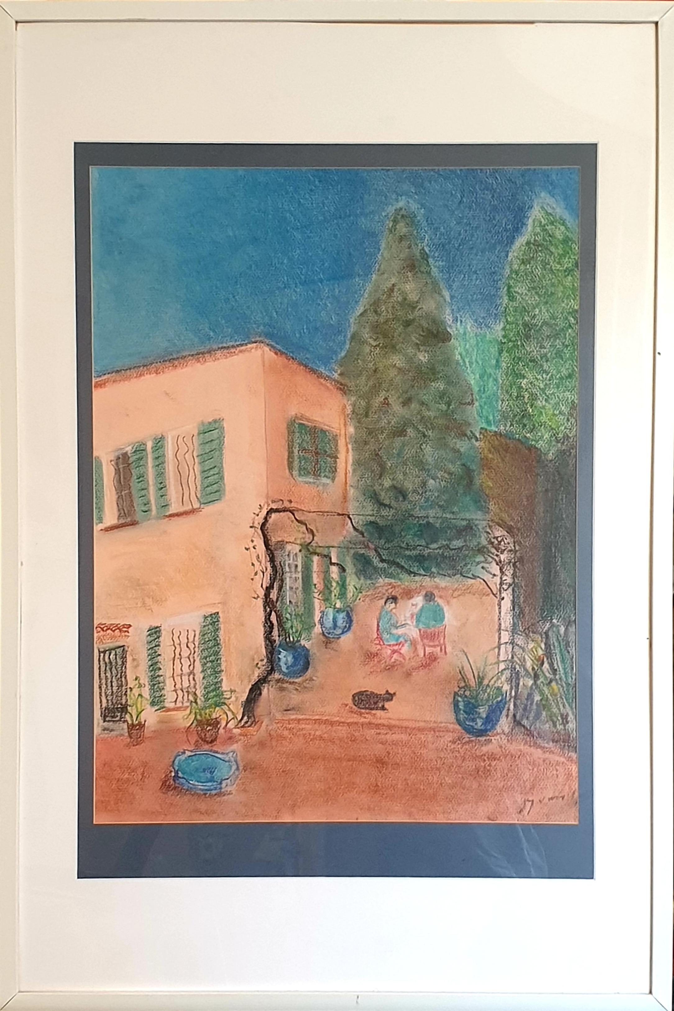Fauvistisches Pastell auf Papier, „Lunch in Provence“, nach Henri Matisse (Fauvismus), Art, von (after) Henri Matisse