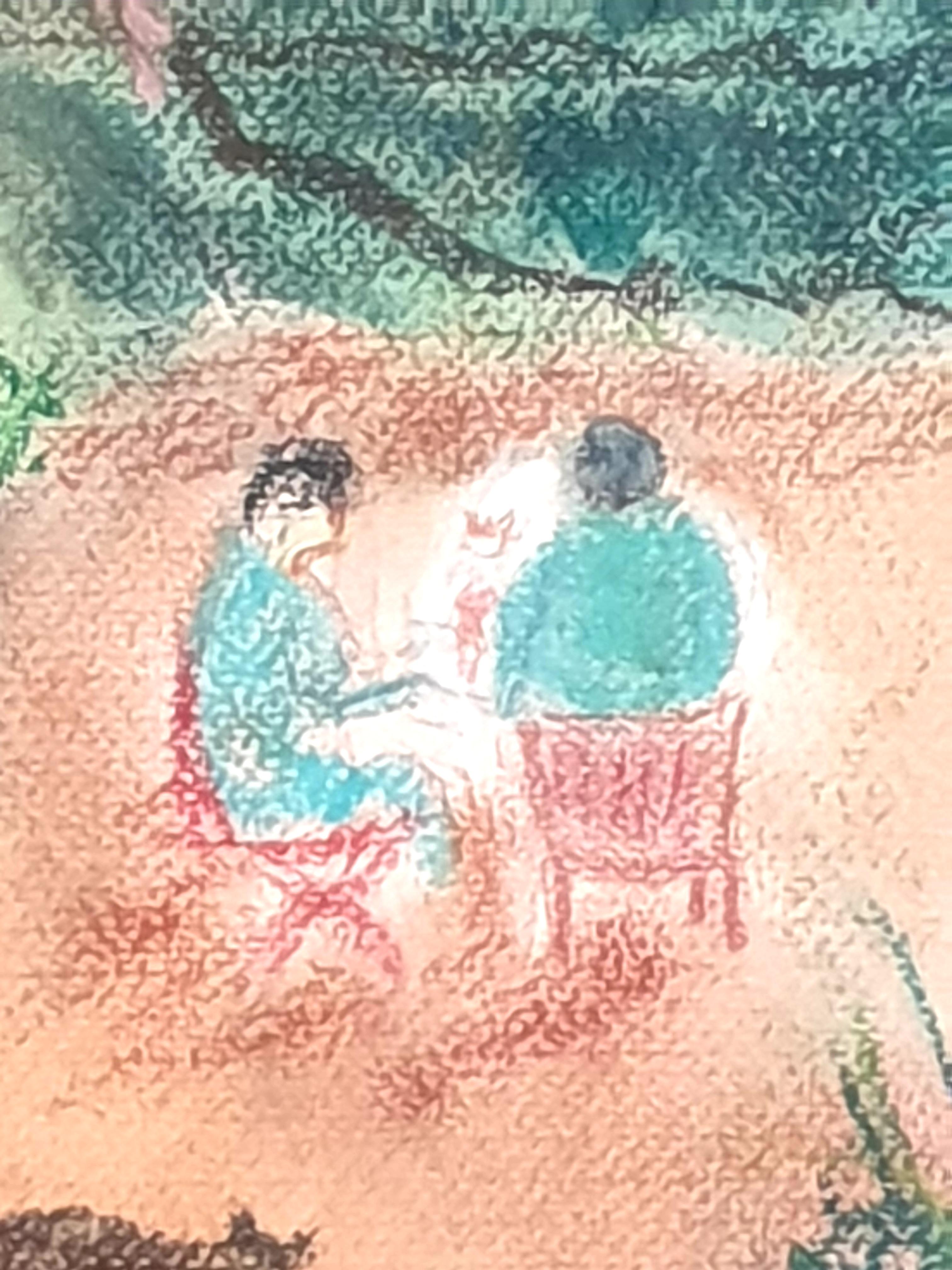 Fauvistisches Pastell auf Papier, „Lunch in Provence“, nach Henri Matisse im Angebot 1