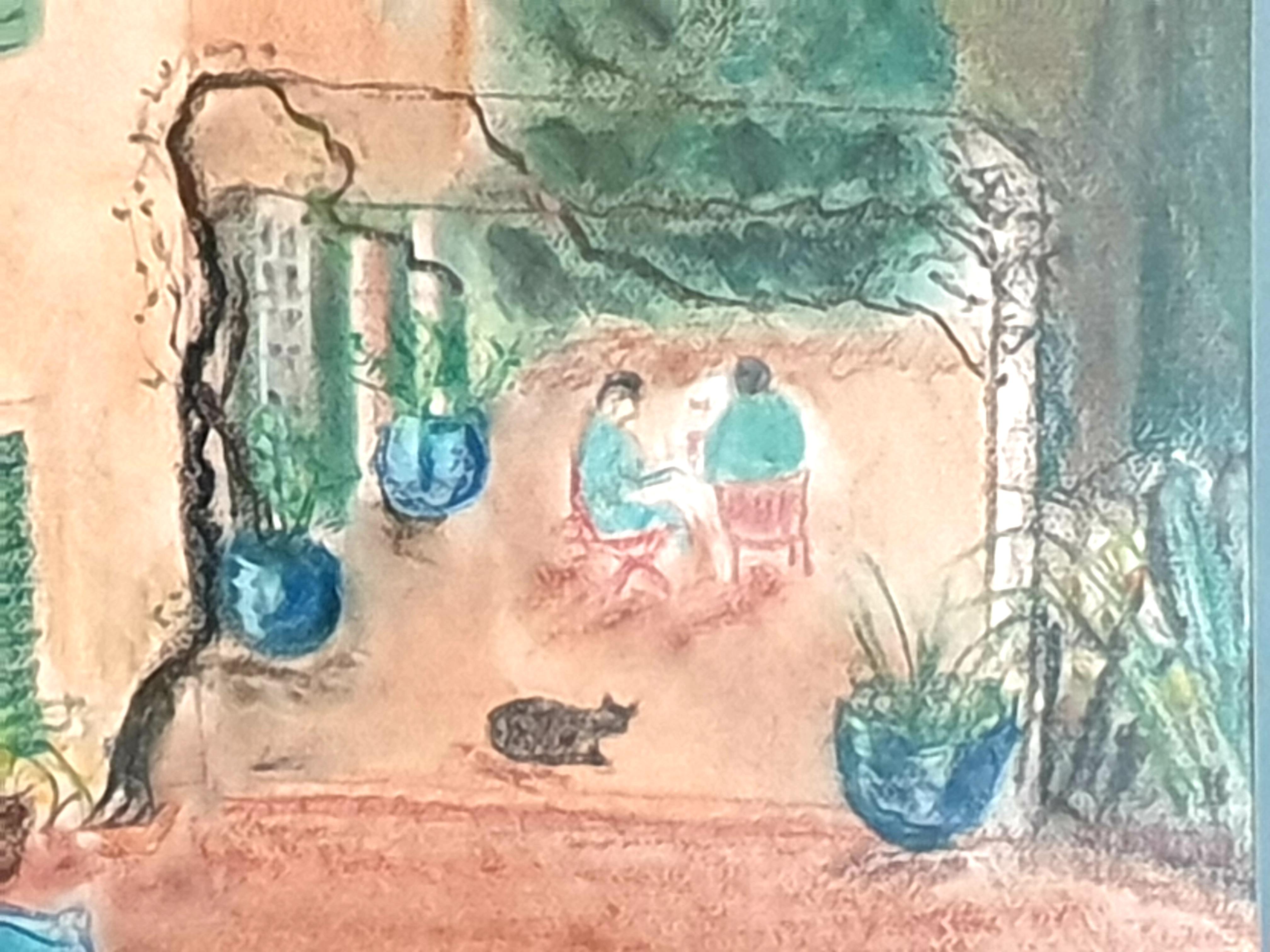 Fauvistisches Pastell auf Papier, „Lunch in Provence“, nach Henri Matisse im Angebot 7