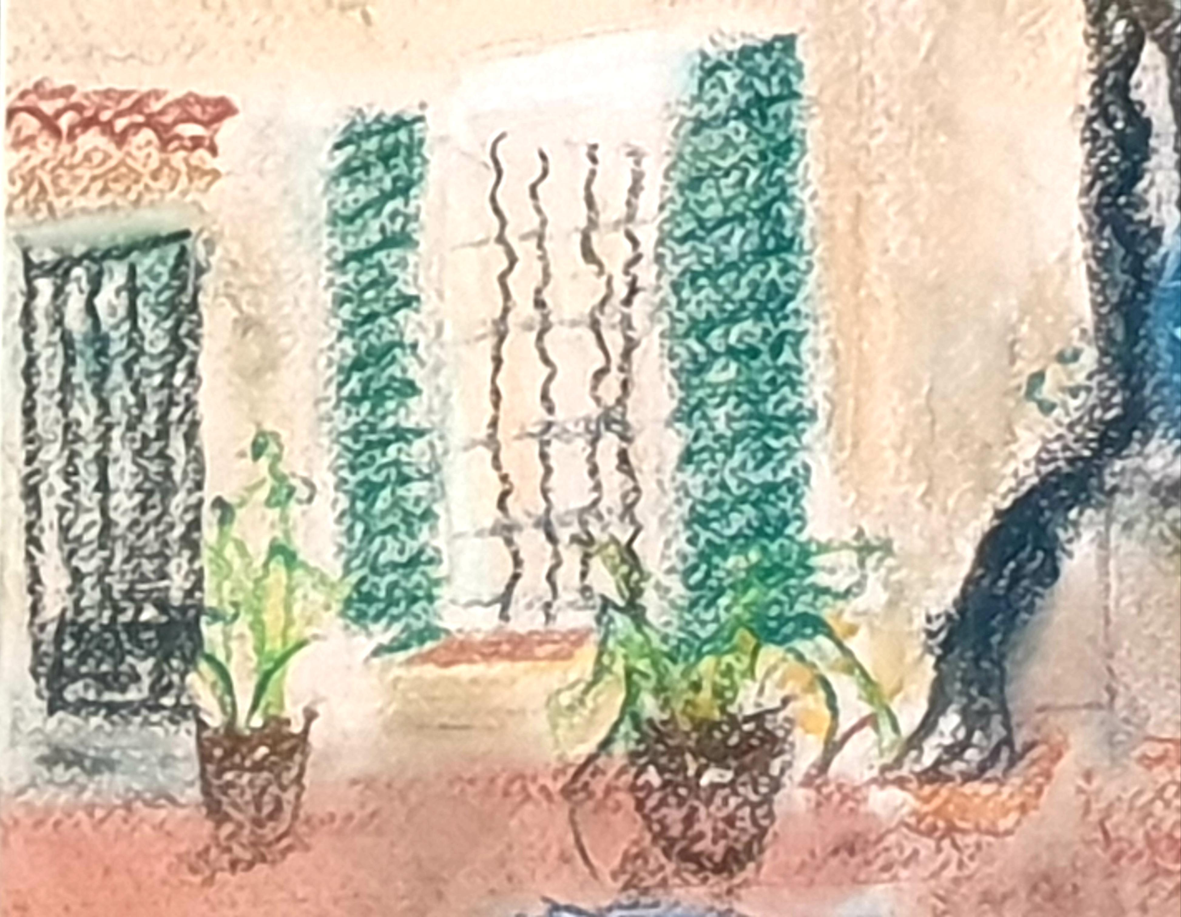 Fauvistisches Pastell auf Papier, „Lunch in Provence“, nach Henri Matisse im Angebot 5
