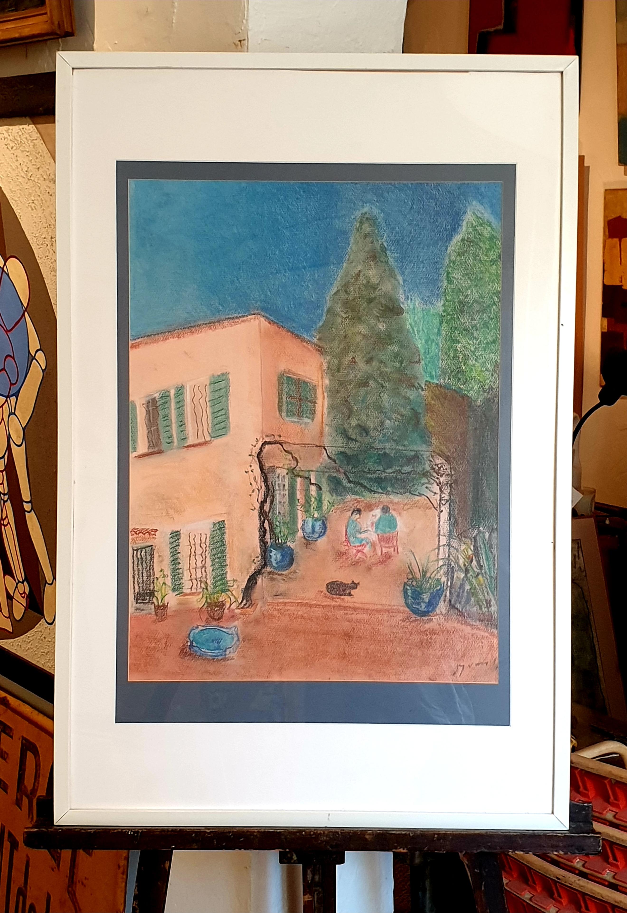 Fauvistisches Pastell auf Papier, „Lunch in Provence“, nach Henri Matisse im Angebot 12