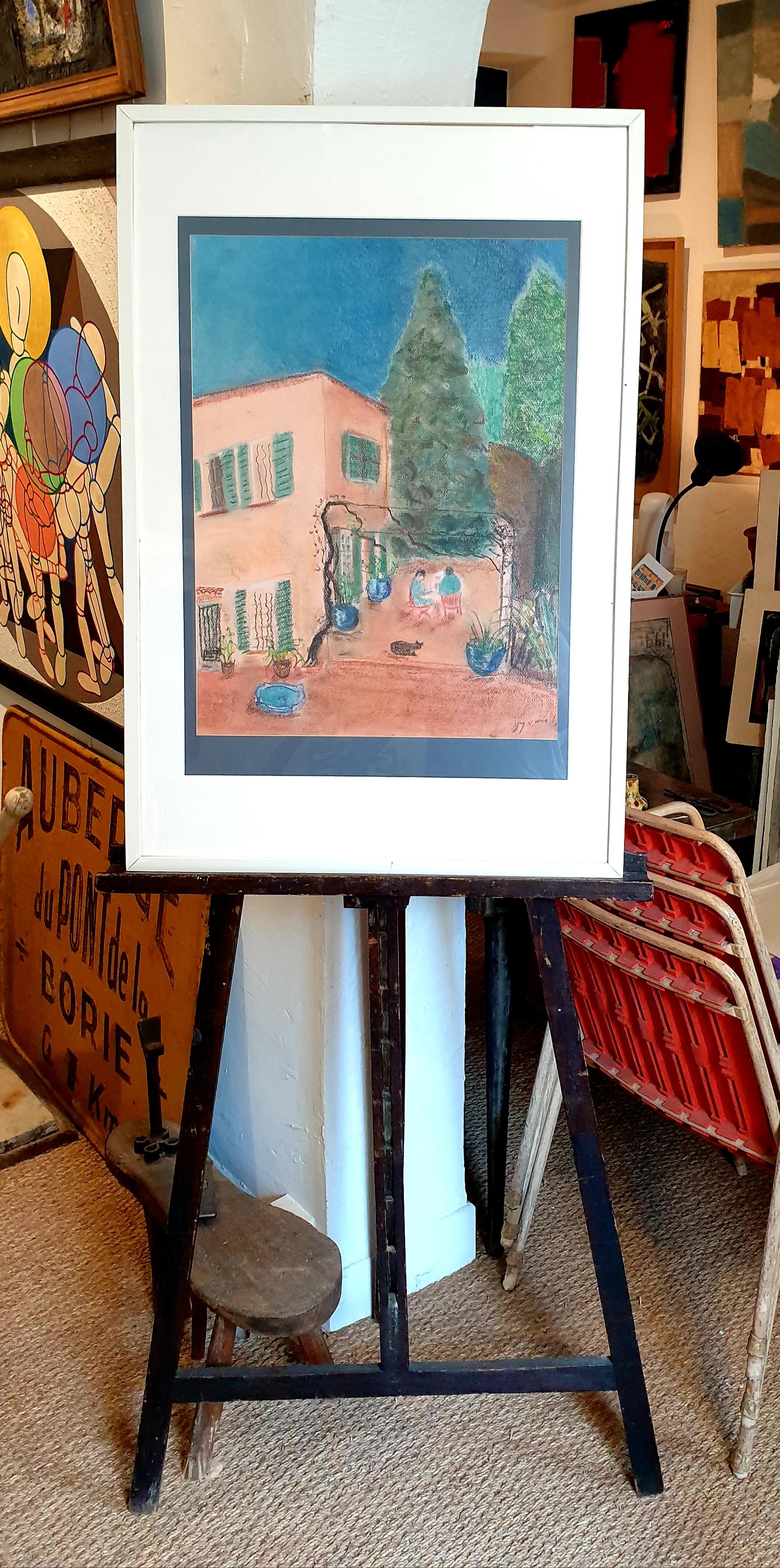 Fauvistisches Pastell auf Papier, „Lunch in Provence“, nach Henri Matisse im Angebot 13