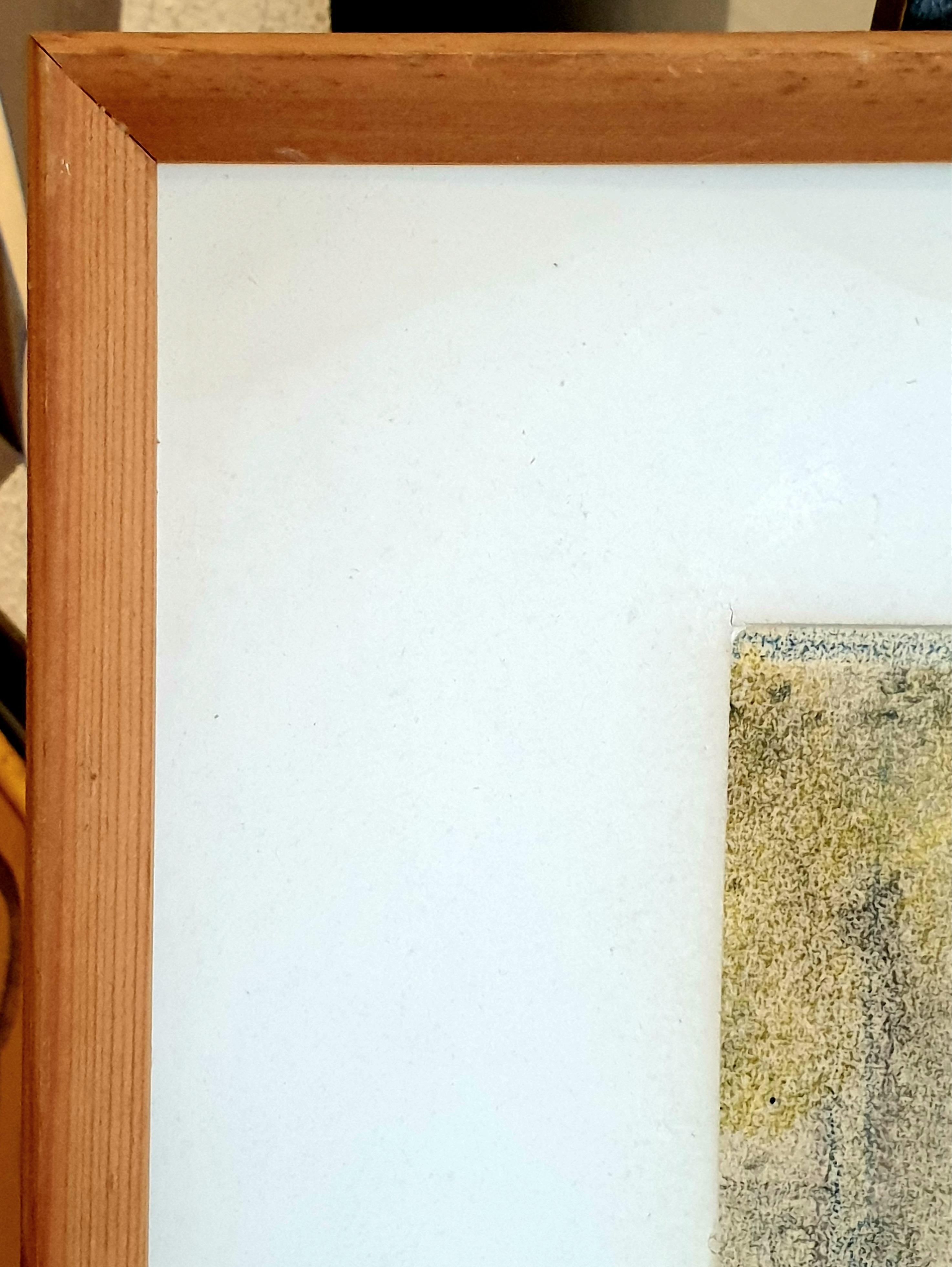 Dänisches surrealistisches Pastell auf Papier aus der Jahrhundertmitte. 