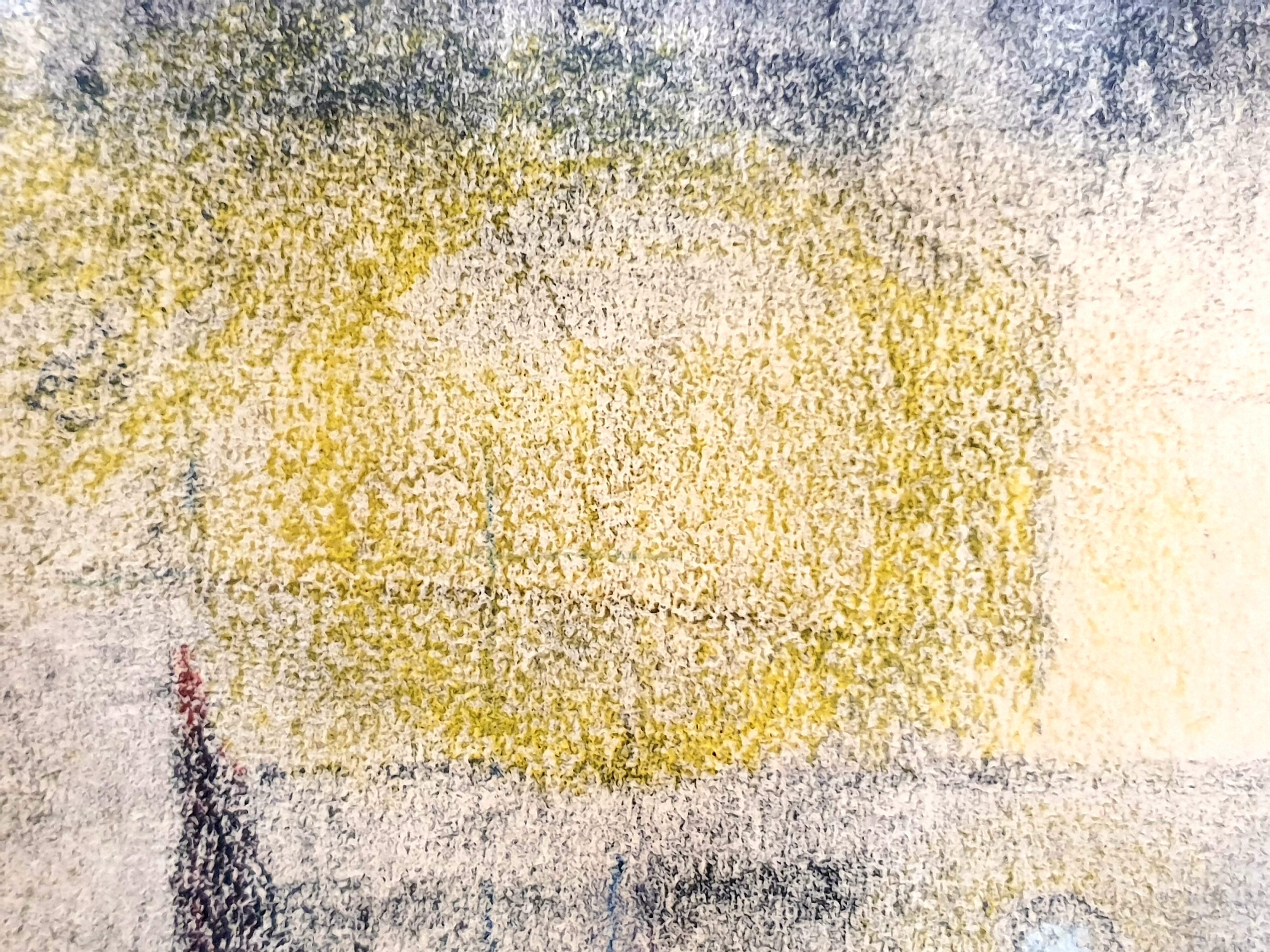 Dänisches surrealistisches Pastell auf Papier aus der Jahrhundertmitte. 