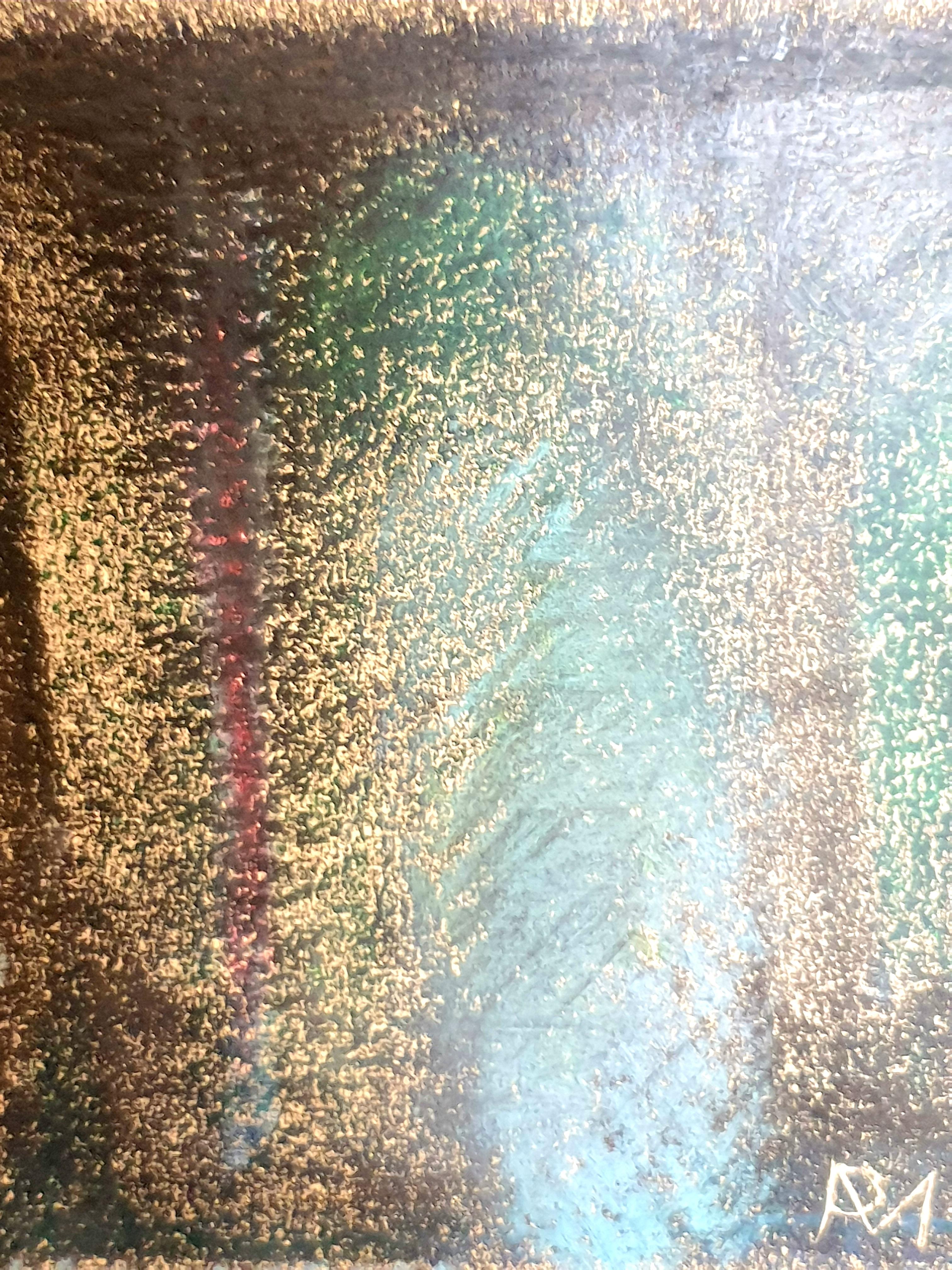 Dänisches surrealistisches Pastell auf Papier aus der Jahrhundertmitte. 