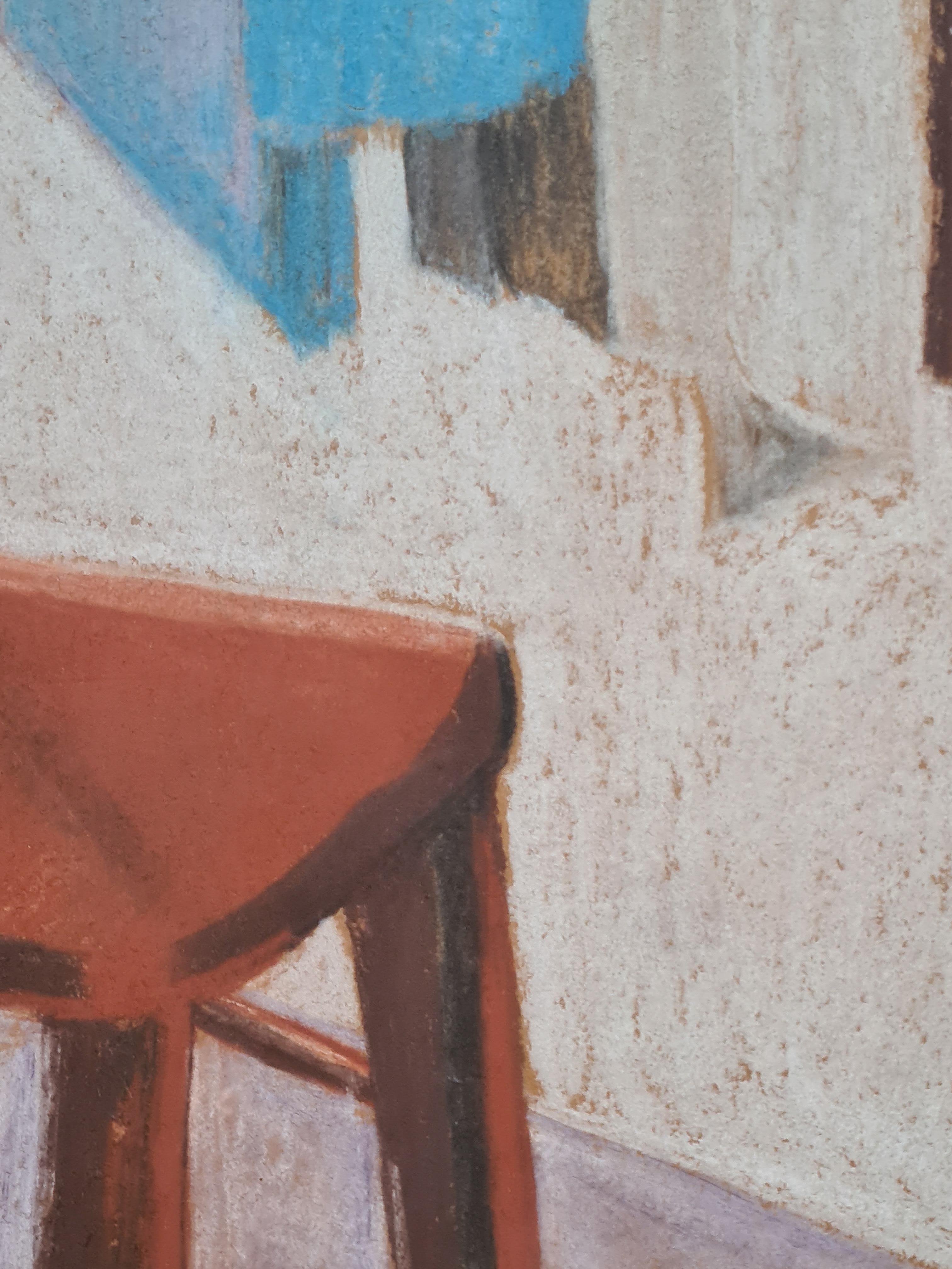 La Silla Roja, Arte Pop, Círculo de David Hockney. Pastel al óleo. en venta 3