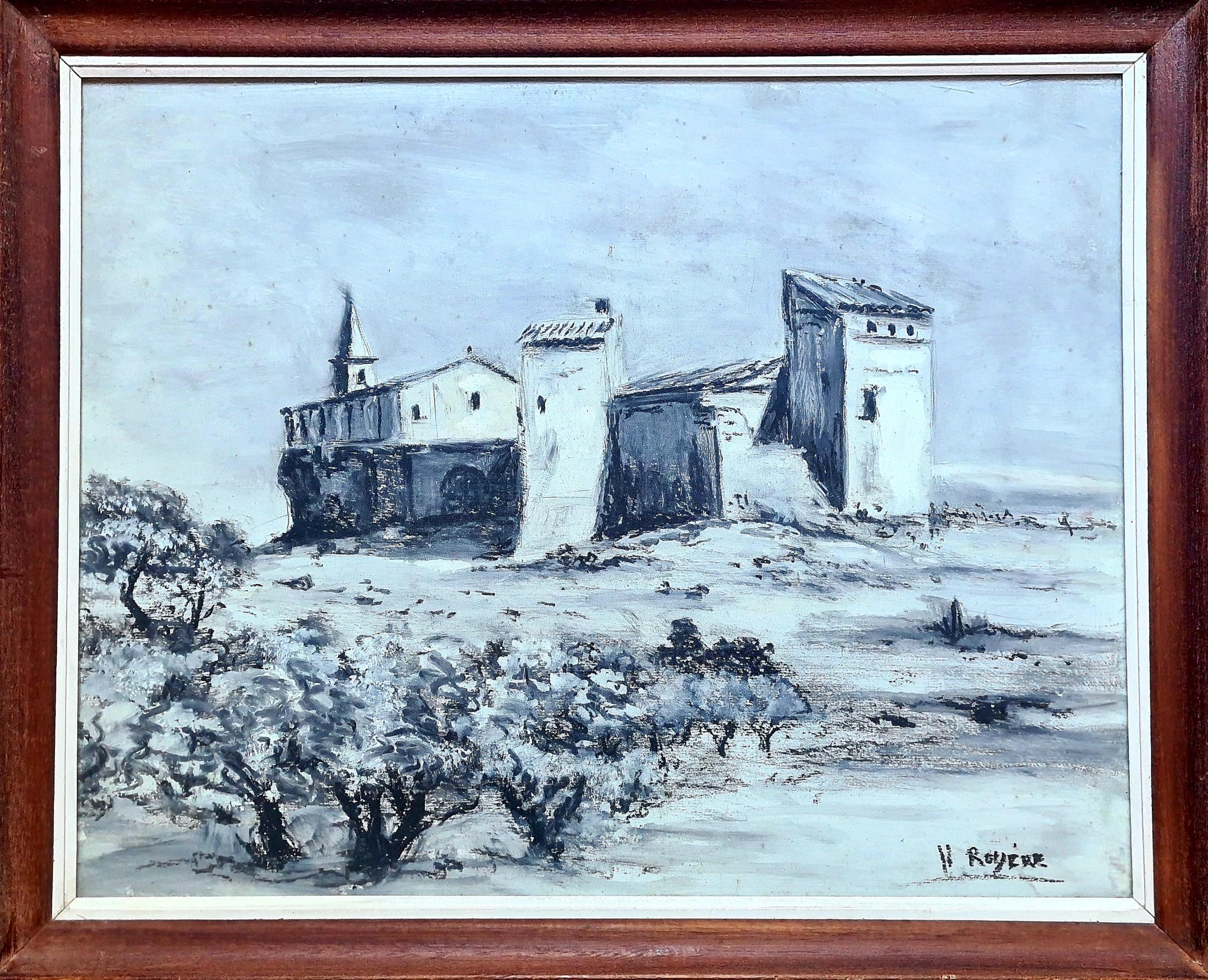 Aquarelle monochrome française du milieu du siècle, The Monastery