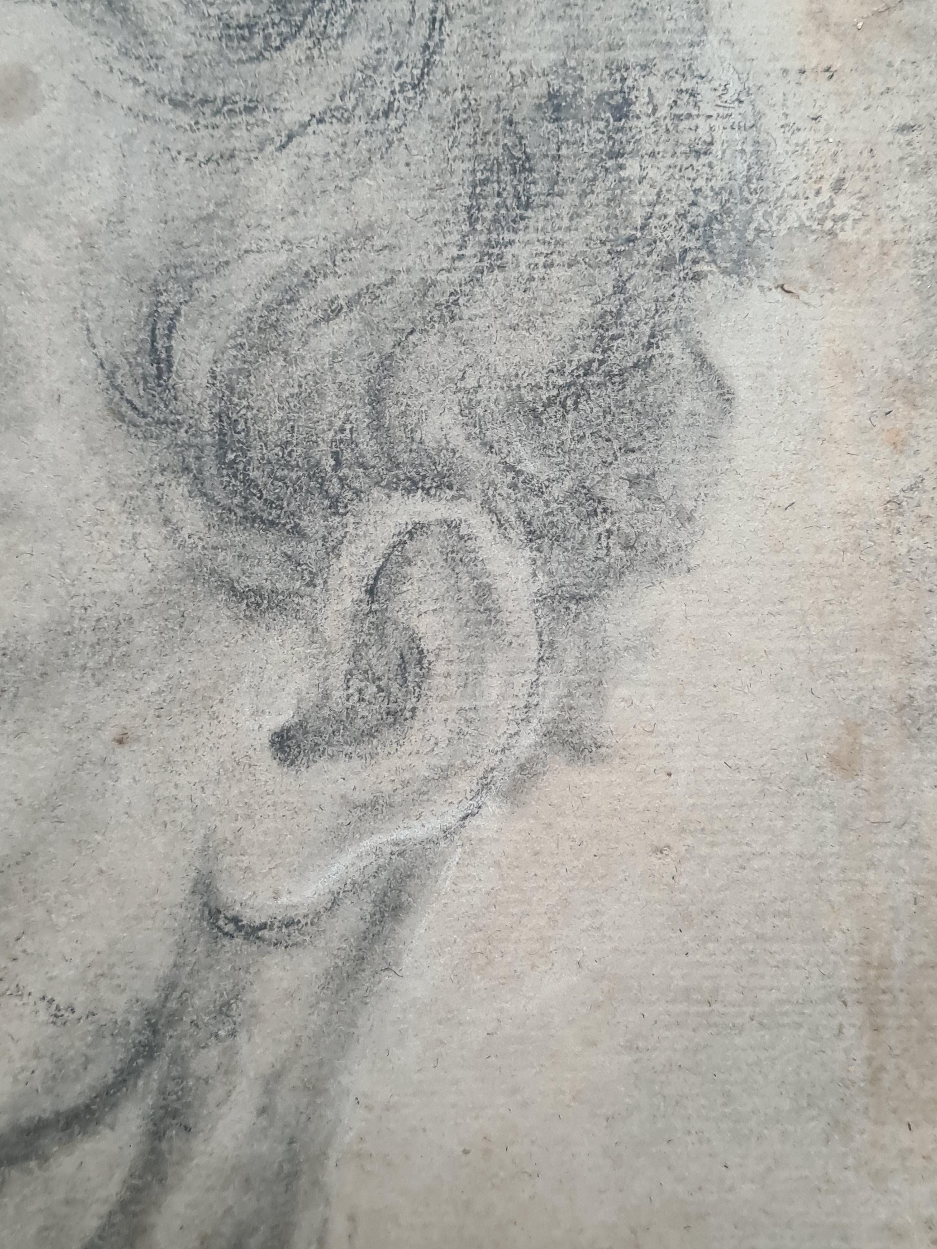 Akademische Kreidearbeiten auf Papierstudie des 19. Jahrhunderts von Jacques-Louis David im Angebot 5