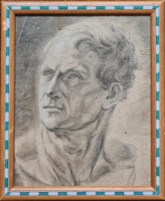Pastello accademico su carta del XIX secolo Studio di un seguace di Jacques-Louis David