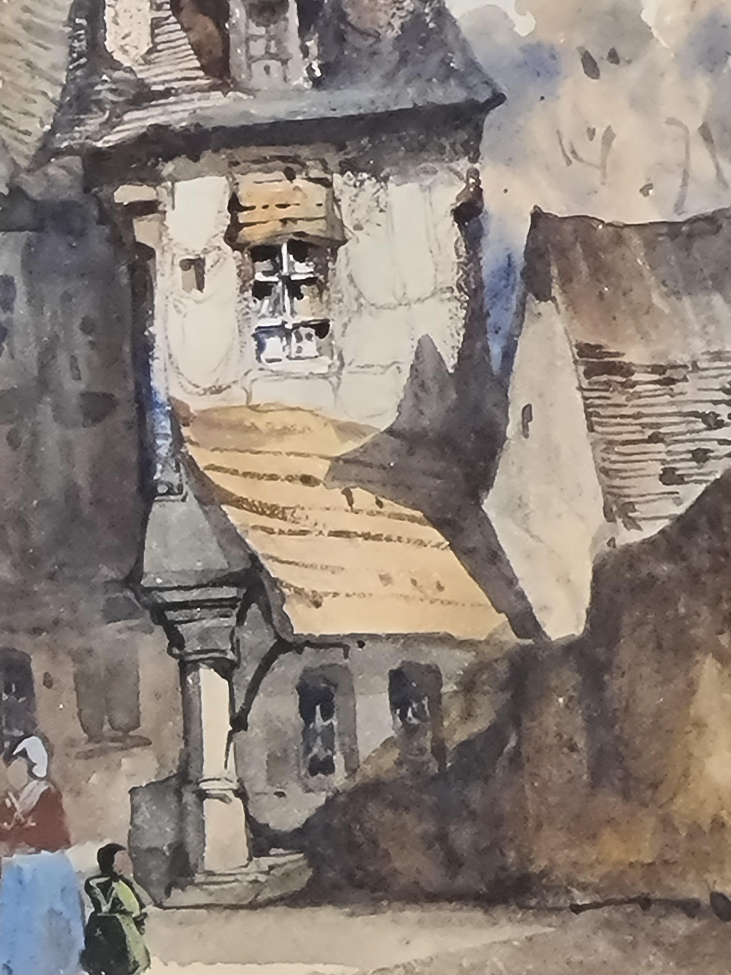 Late 18th Century Watercolour, A Swiss Village, Circle of Claude-Louis Châtelet For Sale 3