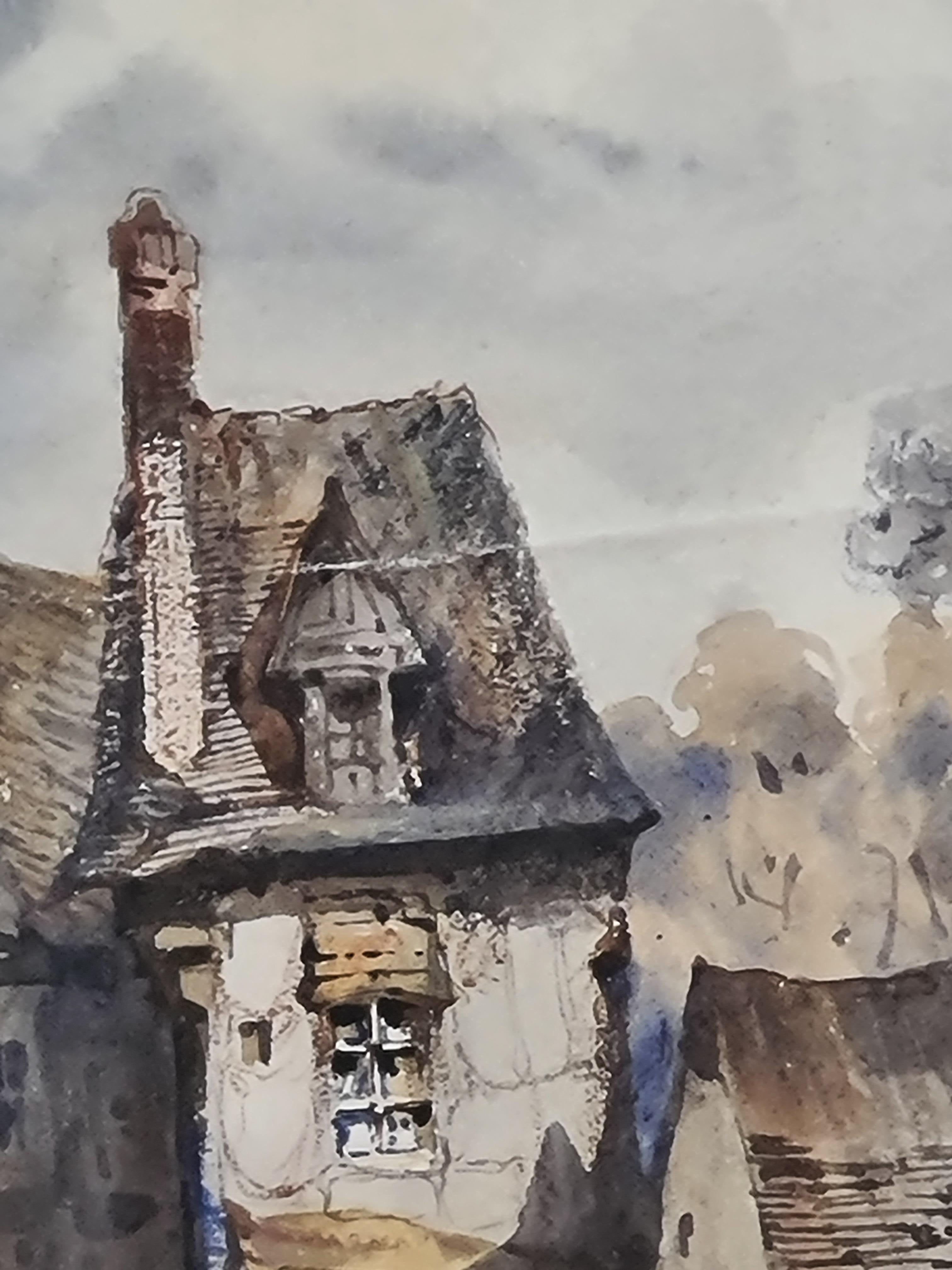 Late 18th Century Watercolour, A Swiss Village, Circle of Claude-Louis Châtelet For Sale 5