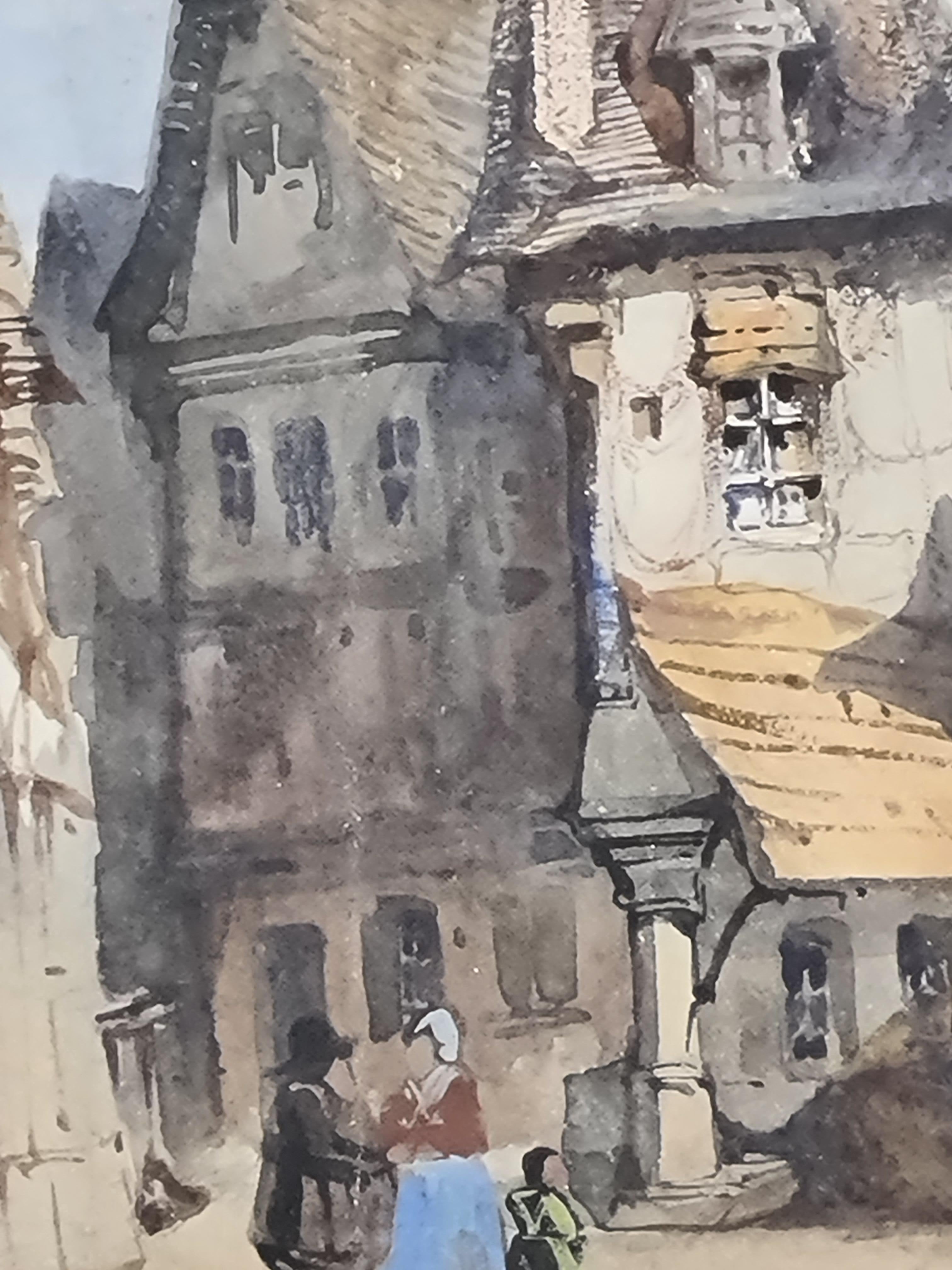 Late 18th Century Watercolour, A Swiss Village, Circle of Claude-Louis Châtelet For Sale 6