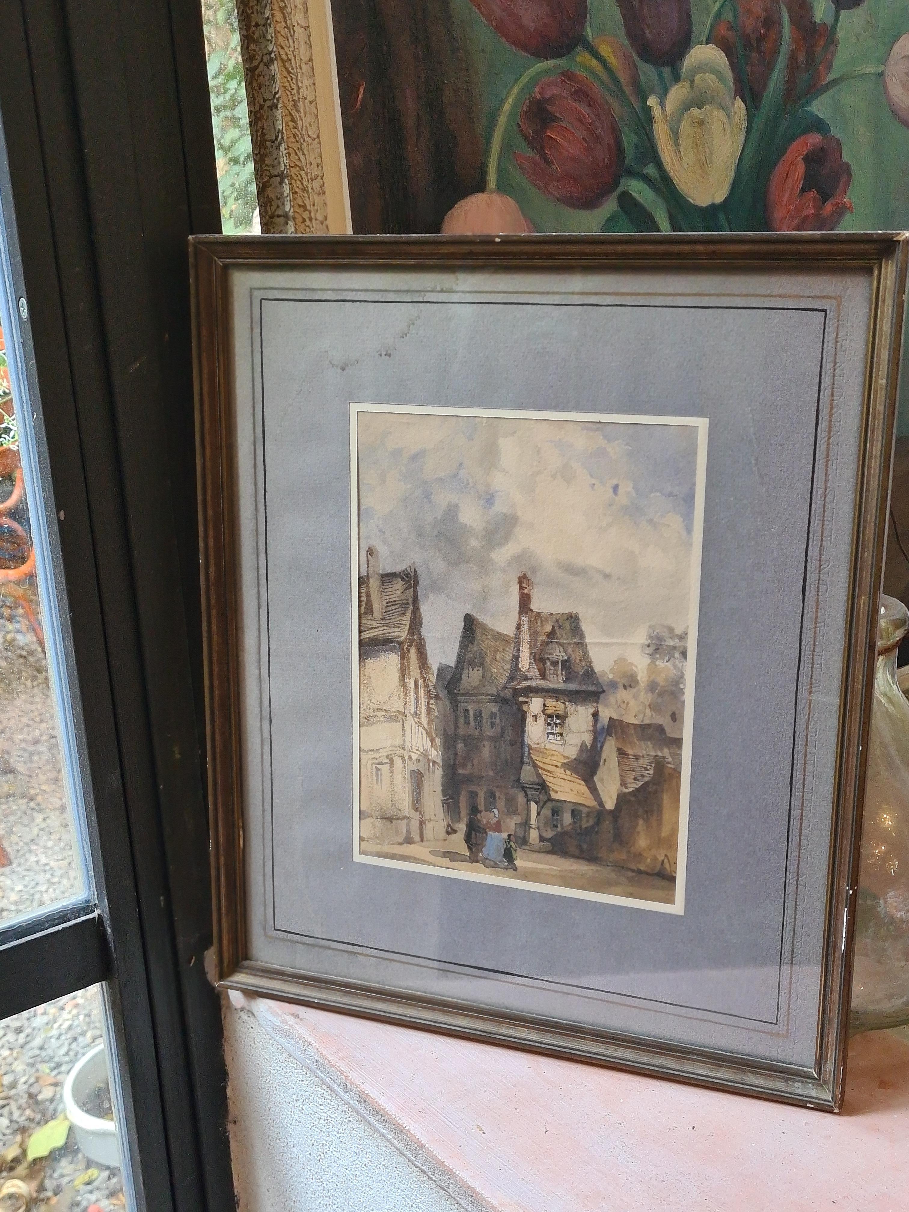 Late 18th Century Watercolour, A Swiss Village, Circle of Claude-Louis Châtelet For Sale 9