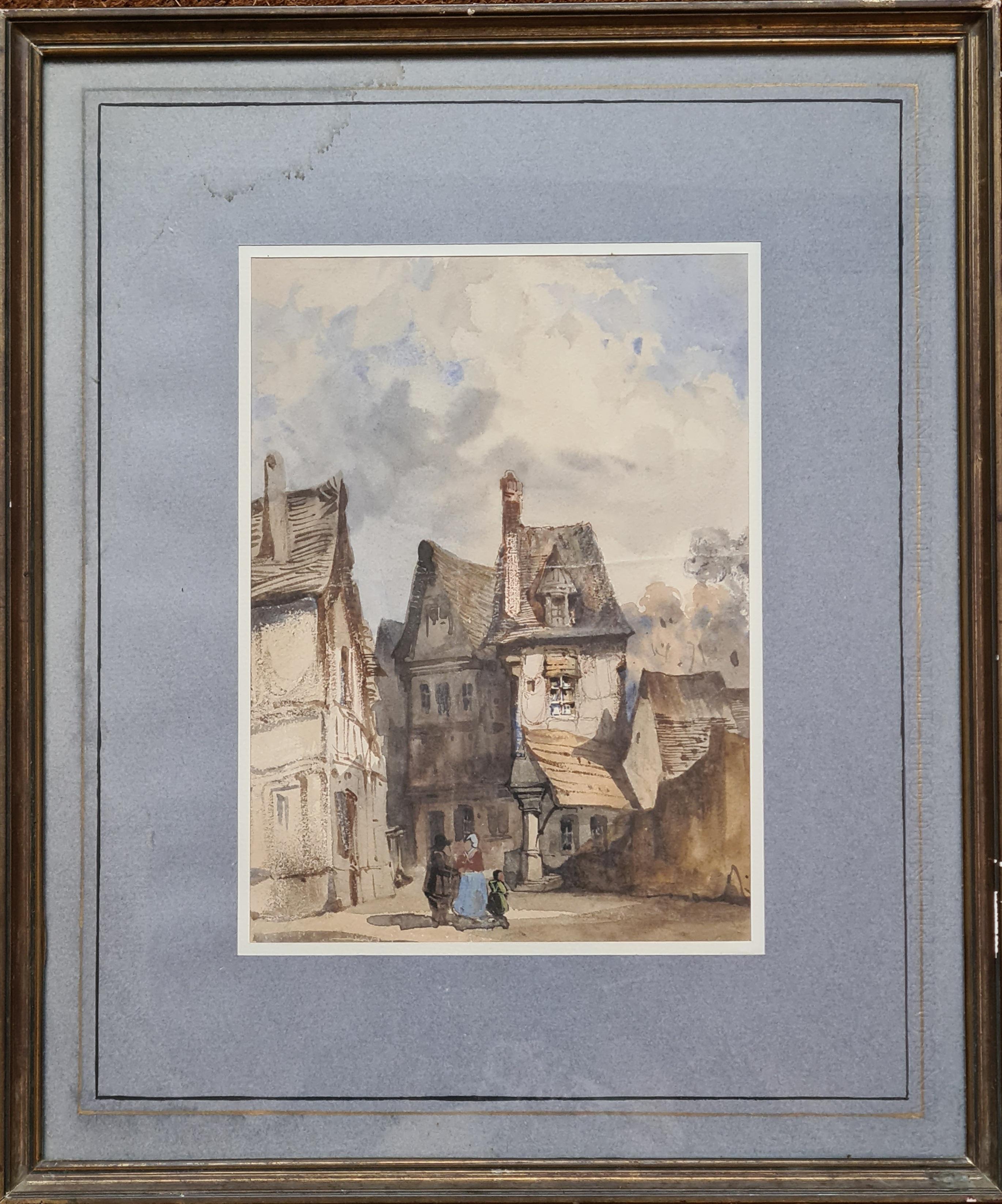 Late 18th Century Watercolour, A Swiss Village, Circle of Claude-Louis Châtelet For Sale 1