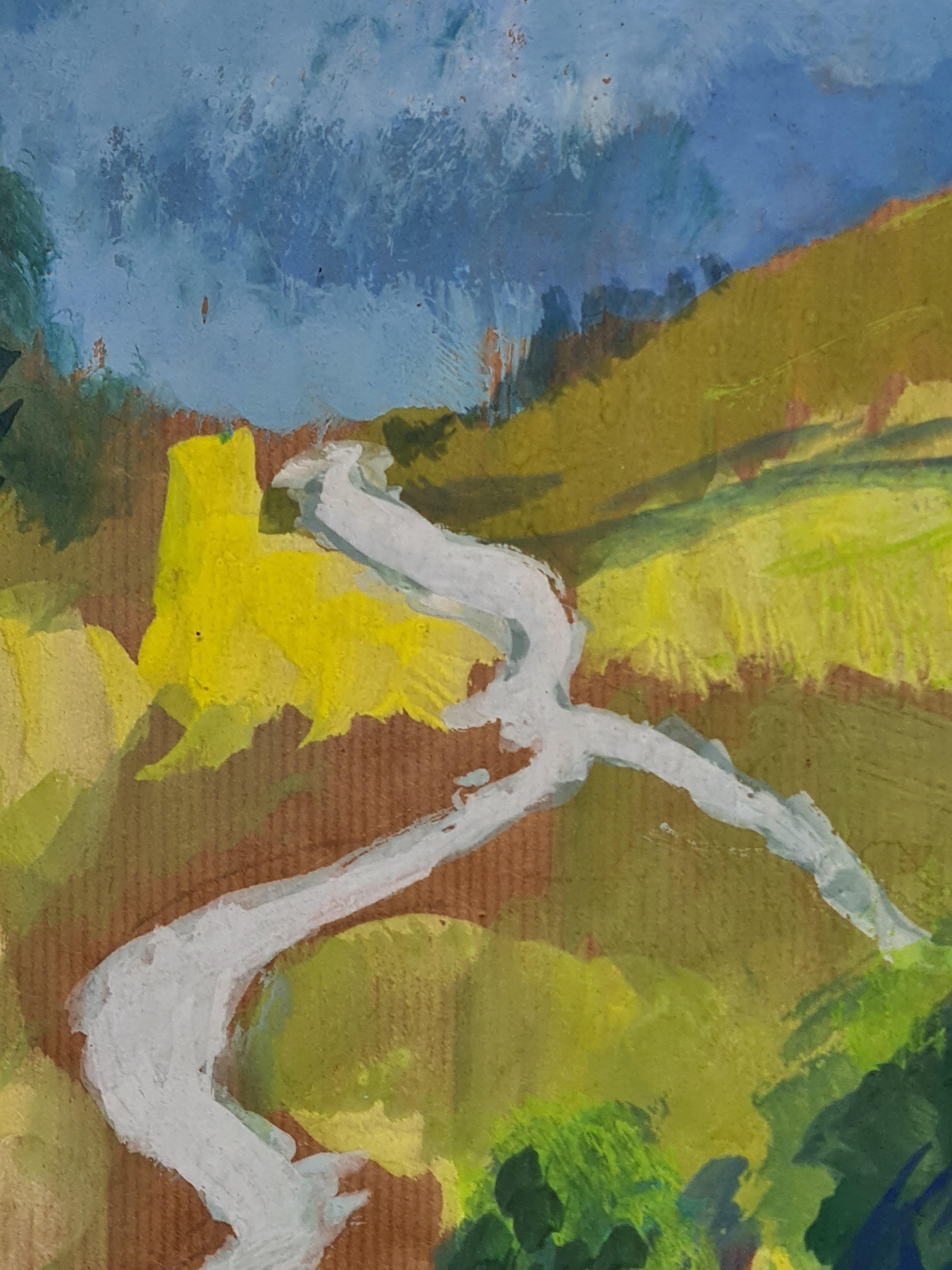 Paisaje fauvista francés al gouache y acuarela sobre papel craft de Georges Ricard-Cordingley. El cuadro está firmado abajo a la derecha y se presenta en un fino marco de madera dorada Montparnasse bajo cristal.

Un cuadro muy encantador y colorido