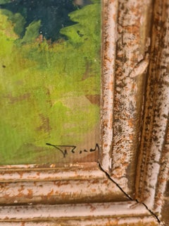 French Impressionist Alpine View, Gouache, Trees in a Fauvist Landscape